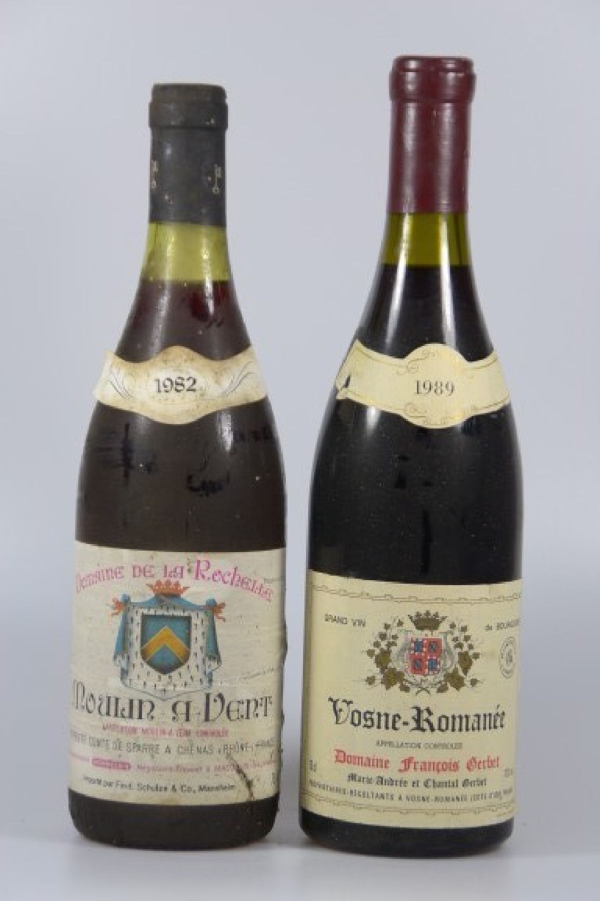 Detail a: 15 Fl. Burgund: 5 Fl. 1989 und 1 Fl. 1989 Vosne-Romanée, Domaine Francois Gerbet und 8 Fl. Moulin a Vent, Domaine De La Rochelle 2 x 1981, 5 x 1982 ...