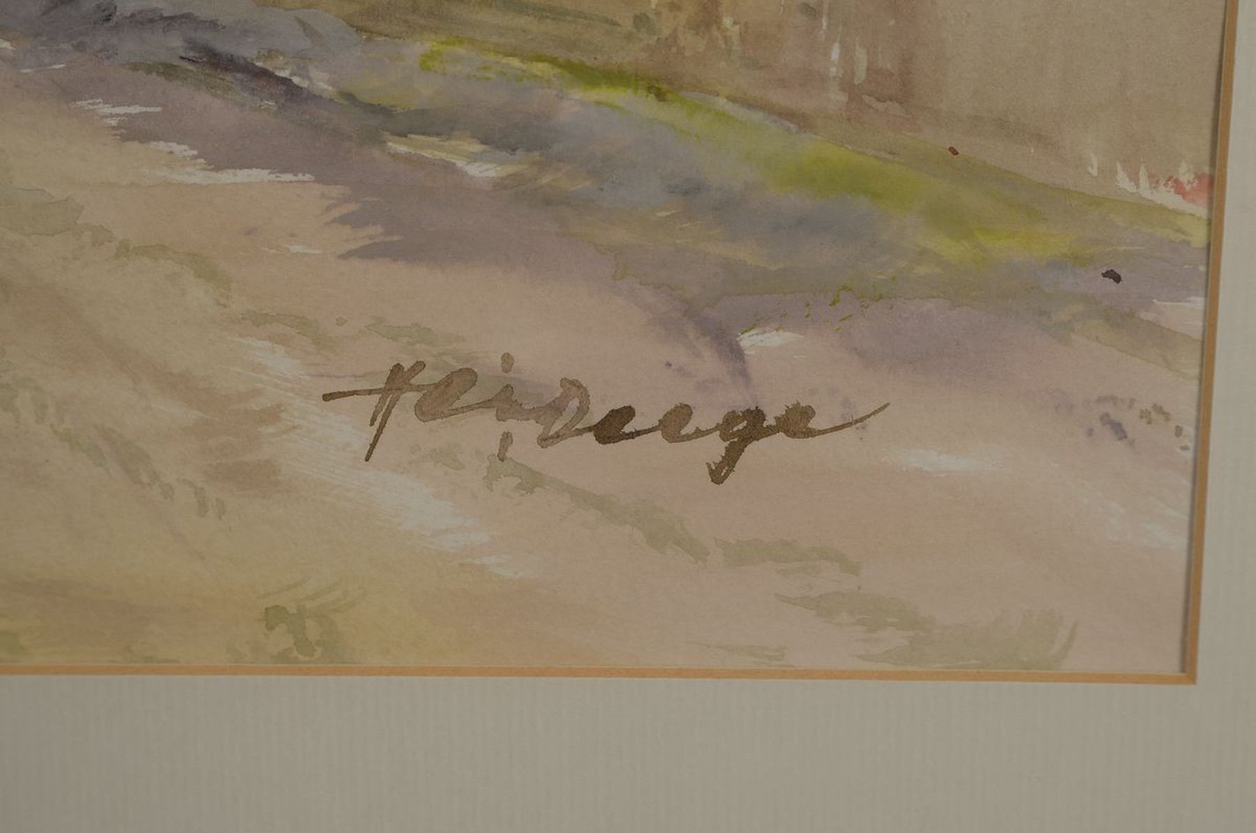 Detail c: Heiner Deege, 1920-2007 Haßloch, 2 Aquarelle, beide signiert: Marienkirche in Neustadt im Winter, ca. 50x63cm, PP, u.Gl., R. ca. 71x84cm und ...
