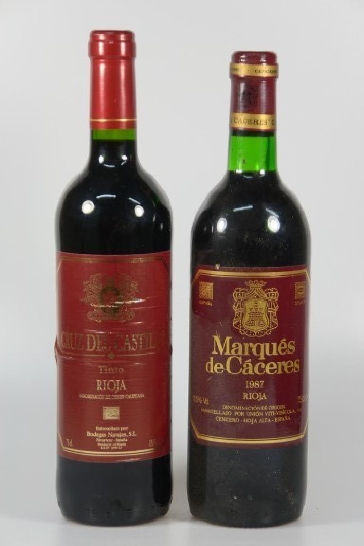 13 Fl. 1987 Marqués de Cáceres, Crianza, Rioja und 2012 Cruz de Castillo, Tinto, Rioja, Spanien, alle 0.75 l, top shoulder und besser, nicht ...