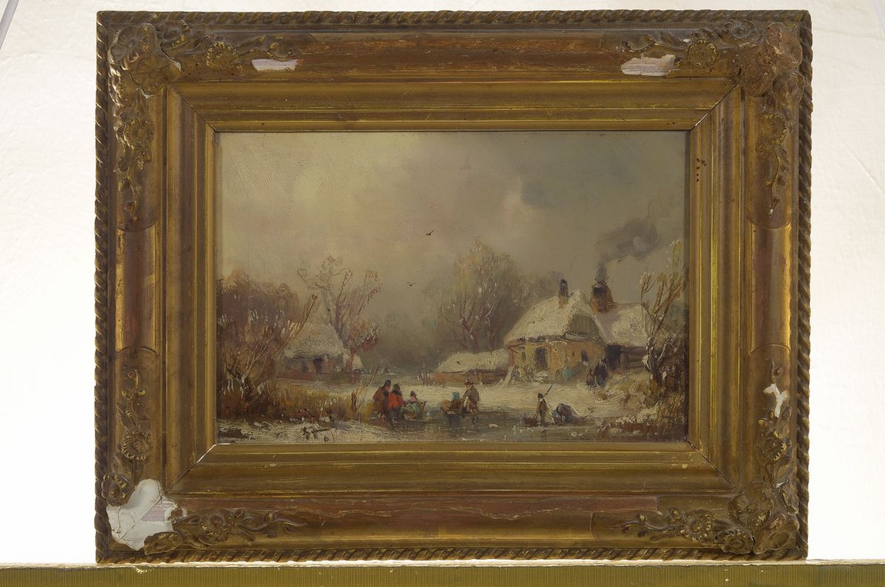 Detail k: Adolf Stademann, 1824 München-1895 ebenda, Sohn von Ferdinand Stademann, Schüler von Carl August Lebschee u. Moritz Lotze, hier: Eisvergnügen, ...