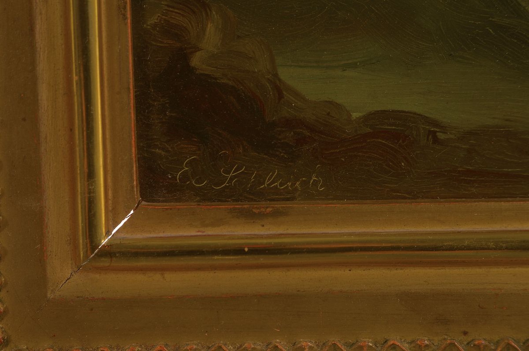 Detail a: Eduard Schleich, 1812 Schloss Haarbach-1874 München, Münchner Schule, Landschaftsstudie, Hochgebirgslandschaft unter Berücksichtigung der Faktoren ...