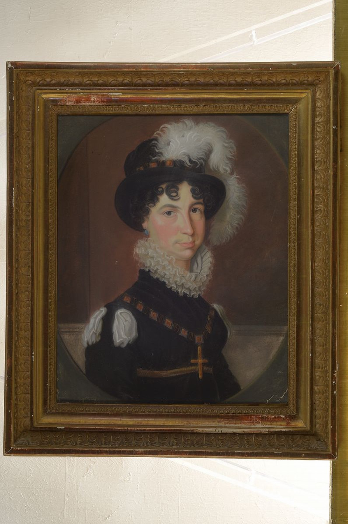 Detail k: Zuschreibung: Johann Baptist Hirschmann, 1770 Burgkundstadt-1829, Pastell- u. Miniaturenmaler, hier: Porträt Auguste Amalie von Bayern nach dem ...