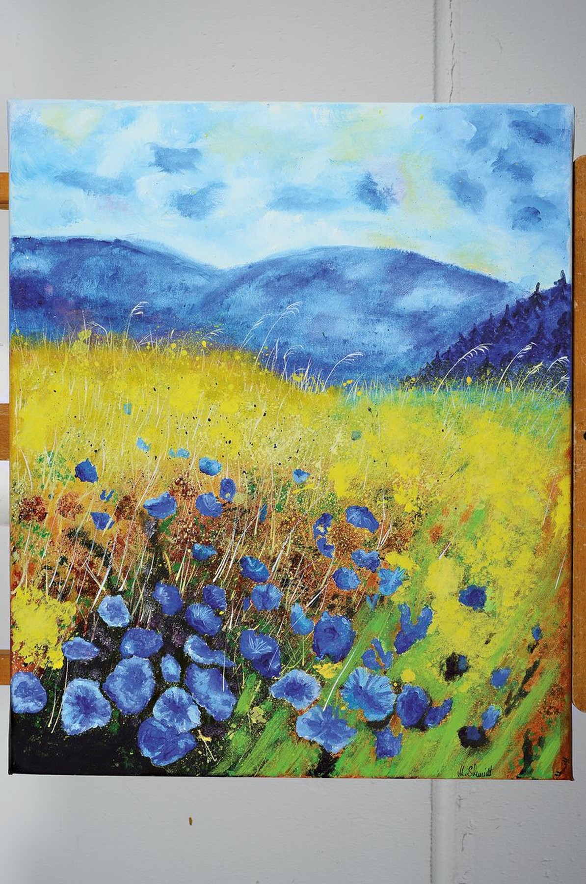 Detail k: Marion Eschwege, geb. 1963 Eschwege, Wales, Acryl auf Lwd, rechts unten signiert, ca. 50x60cm
