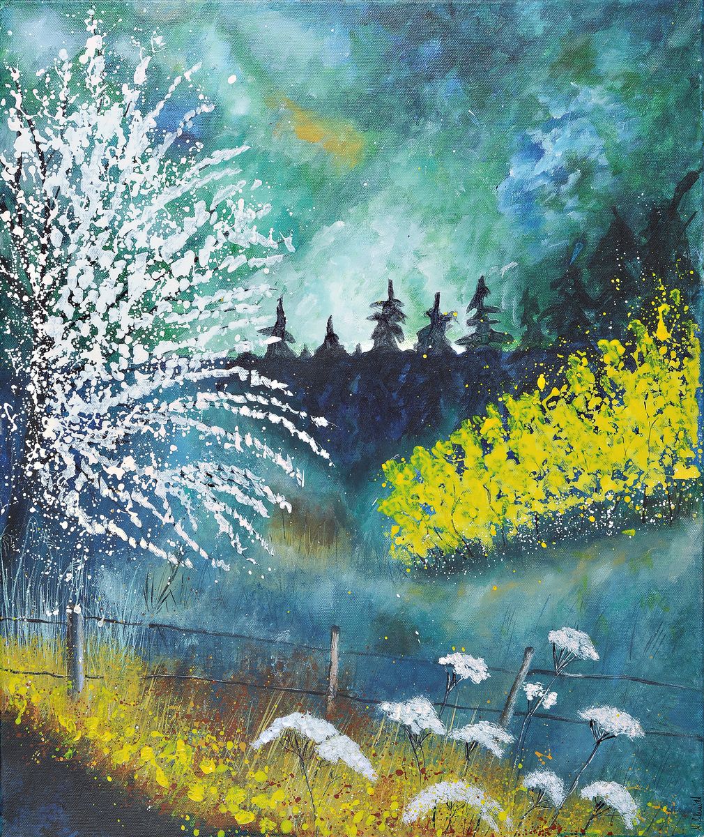 Marion Schmidt, geb. 1963 Eschwege, Frühlingserwachen, Acryl/Lwd, rechts unten signiert, ca. 60x50cm