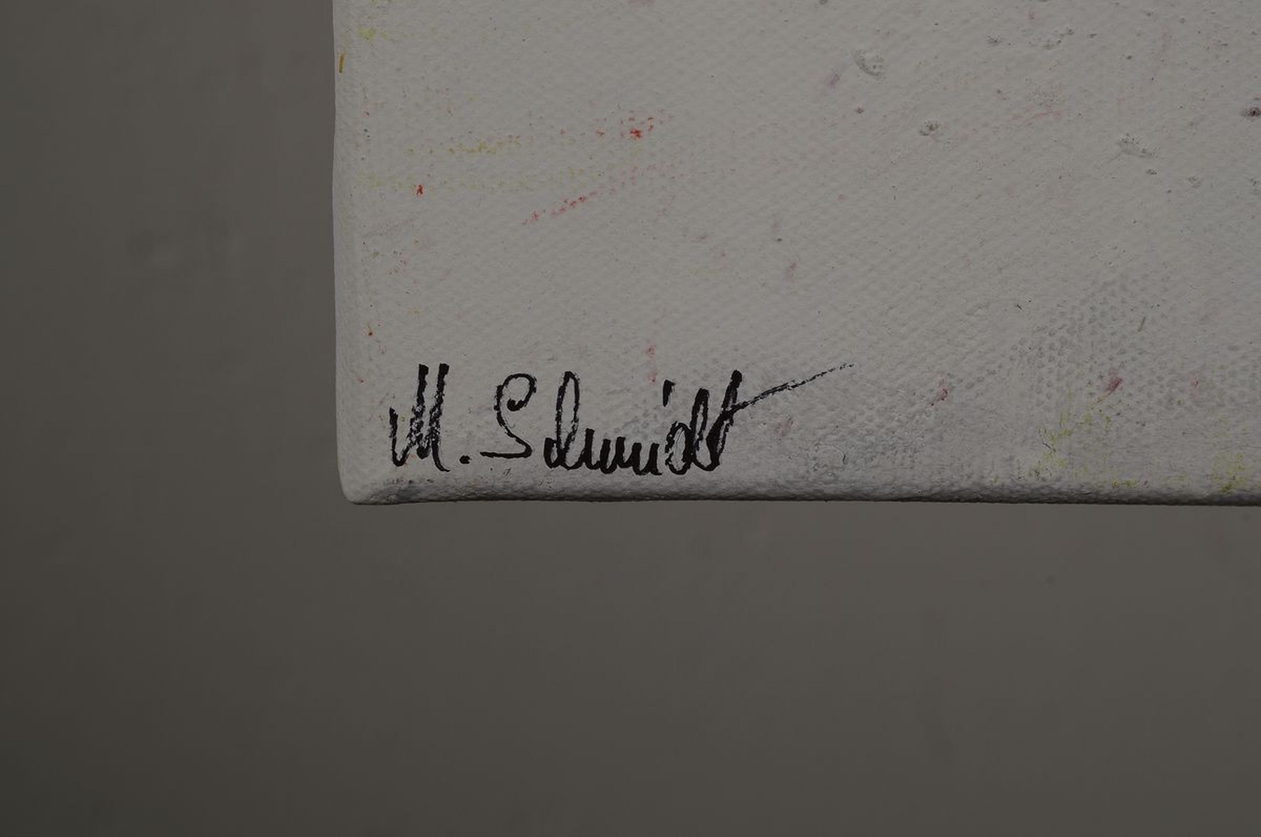 Detail l: Marion Schmidt, geb. 1963 Eschwege, Tanz auf dem Vulkan, Acryl/Lwd, links unten signiert, ca. 80x80cm