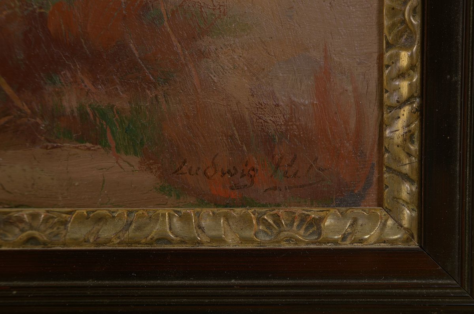 Detail a: Ludwig Putz, 1866 Wien - 1947 München, österreichischer Kriegsmaler, Lithograph, Maler und Radierer, hier: Husar zu Pferd, Öl/Lwd, signiert, 45 x ...