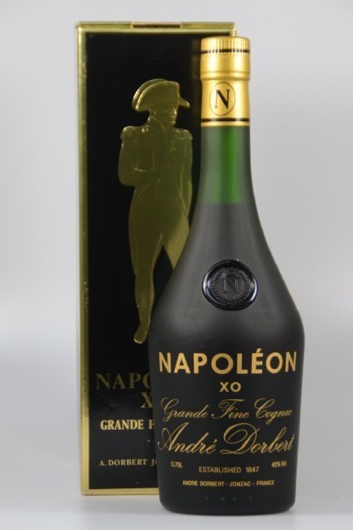 5 Flaschen Napoleon Grande Fine Cognac, Andre Dorbert Jonzac, Frankreich, 1990er, ca. 70 cl, 40% Vol., unverkostet, je im orig. Karton