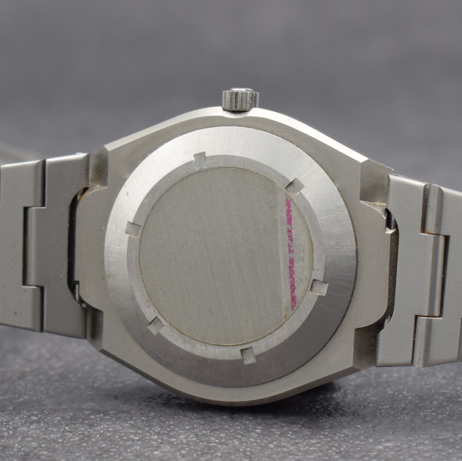 Detail f: ORFINA / PORSCHE DESIGN Armbanduhr, Schweiz 1990er Jahre, Automatik, matt. Edelstahlgeh. inkl. Gliederband, Boden verschr., schwarzes Zifferbl. m. ...