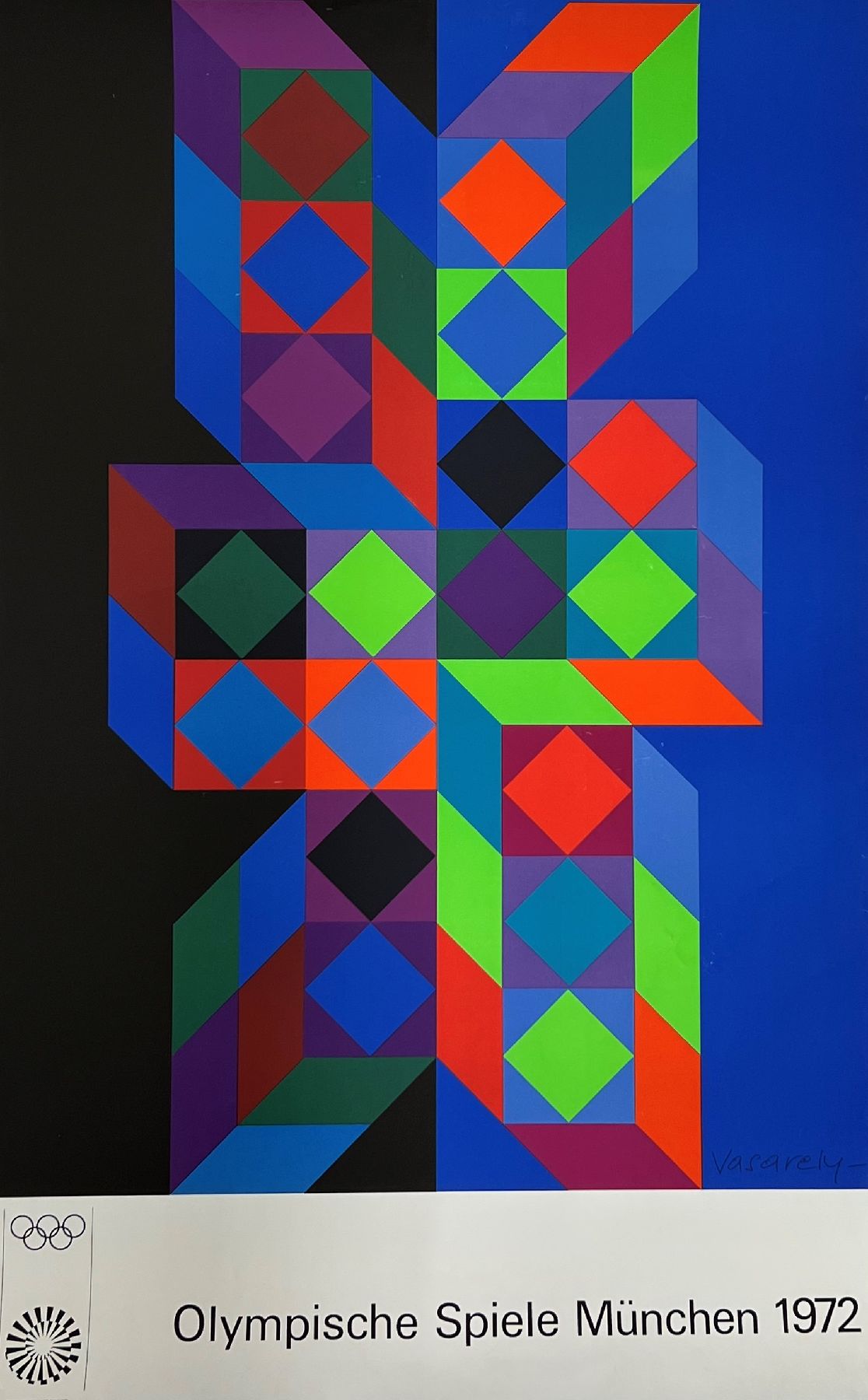 Detail e: Mappe mit 28 Kunstdrucken zu den Olympischen Spielen 1972 in München, Plakatgröße, u.a. Wesselmann, Hockney, Antes, Marini, Vasarely ...