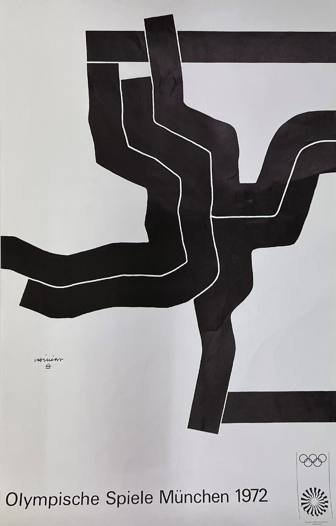 Detail h: Mappe mit 28 Kunstdrucken zu den Olympischen Spielen 1972 in München, Plakatgröße, u.a. Wesselmann, Hockney, Antes, Marini, Vasarely ...