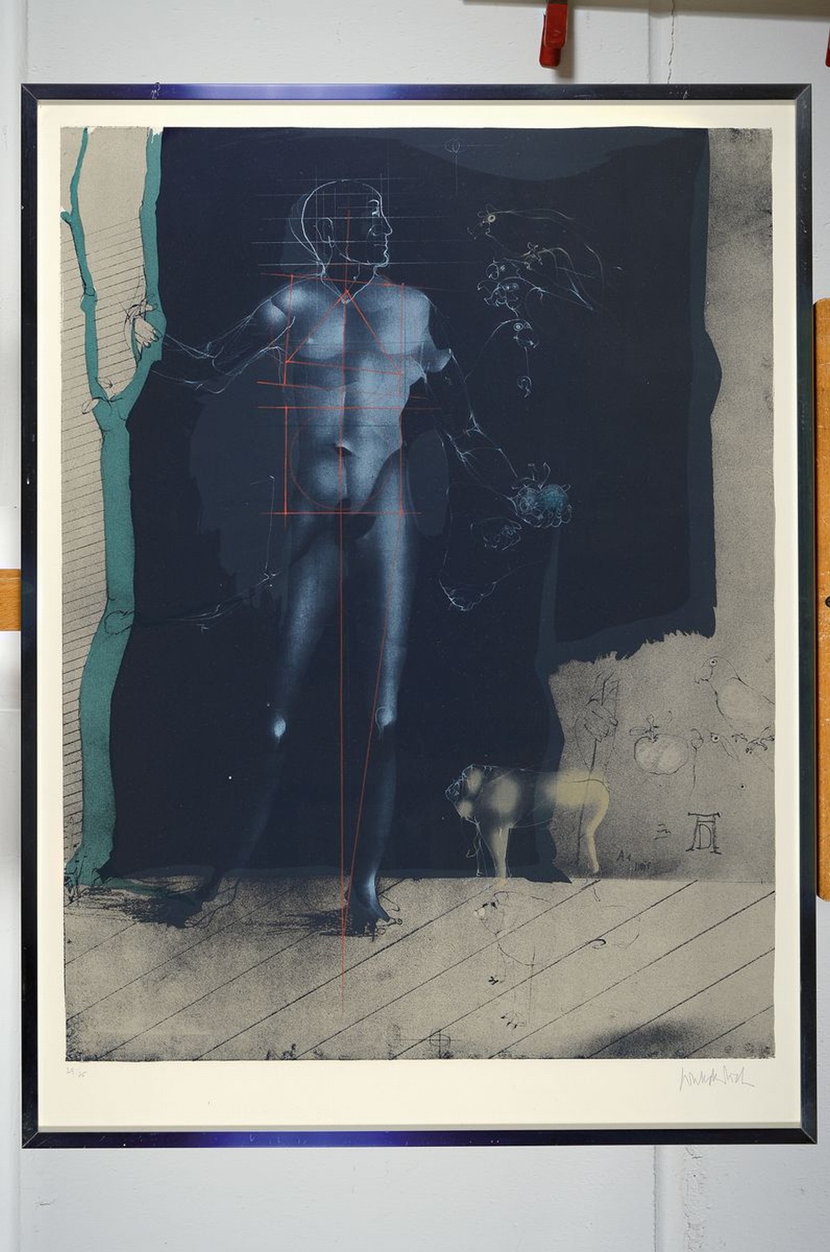 Detail k: Paul Wunderlich, 1927-2010, 2 Farblithos, beide handsigniert und num. 65/75 und 29/75, Blattgr. ca. 48x62cm, u.Gl., R., Adam sich an das Bäumchen ...