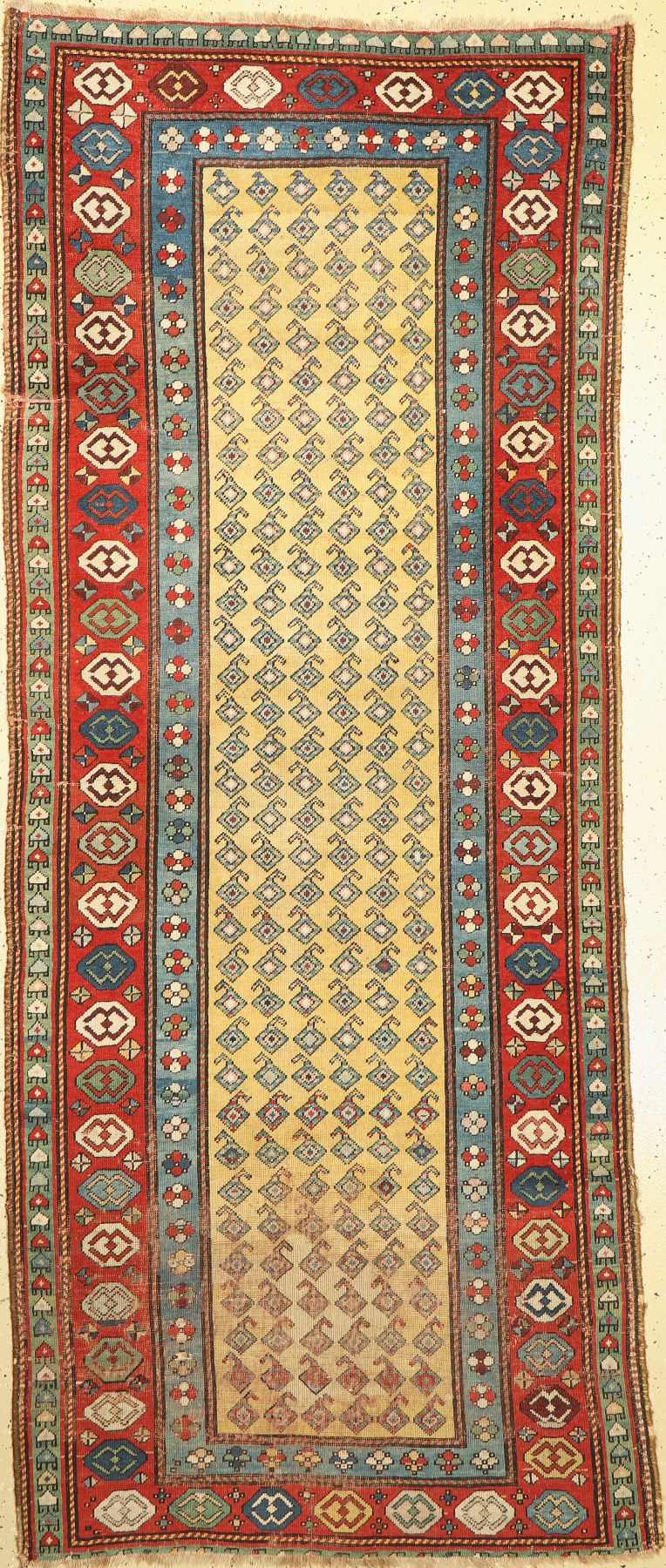 Antiker Kazak, Kaukasus, um 1900, Wolle aufWolle, ca. 275 x 111 cm, EHZ: 4