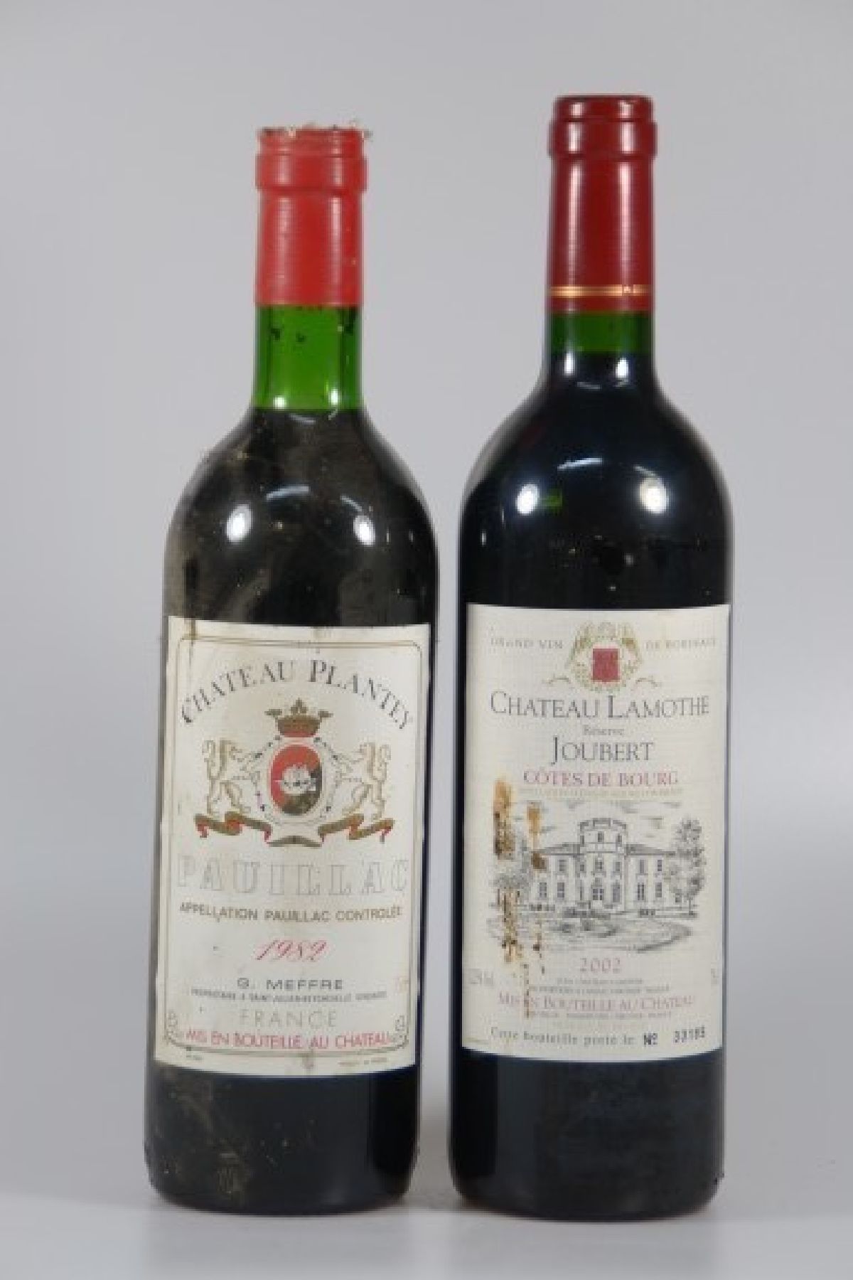 6 Fl. Bordeaux: 3 Fl. 1982 Chateau Plantey, Pauillac, 1 Fl. 2002 Chateau Lamothe 1 Fl. 1981 Chateau Lanette Graves, 1 Fl. 1990 Chateau Du Seuil, ...