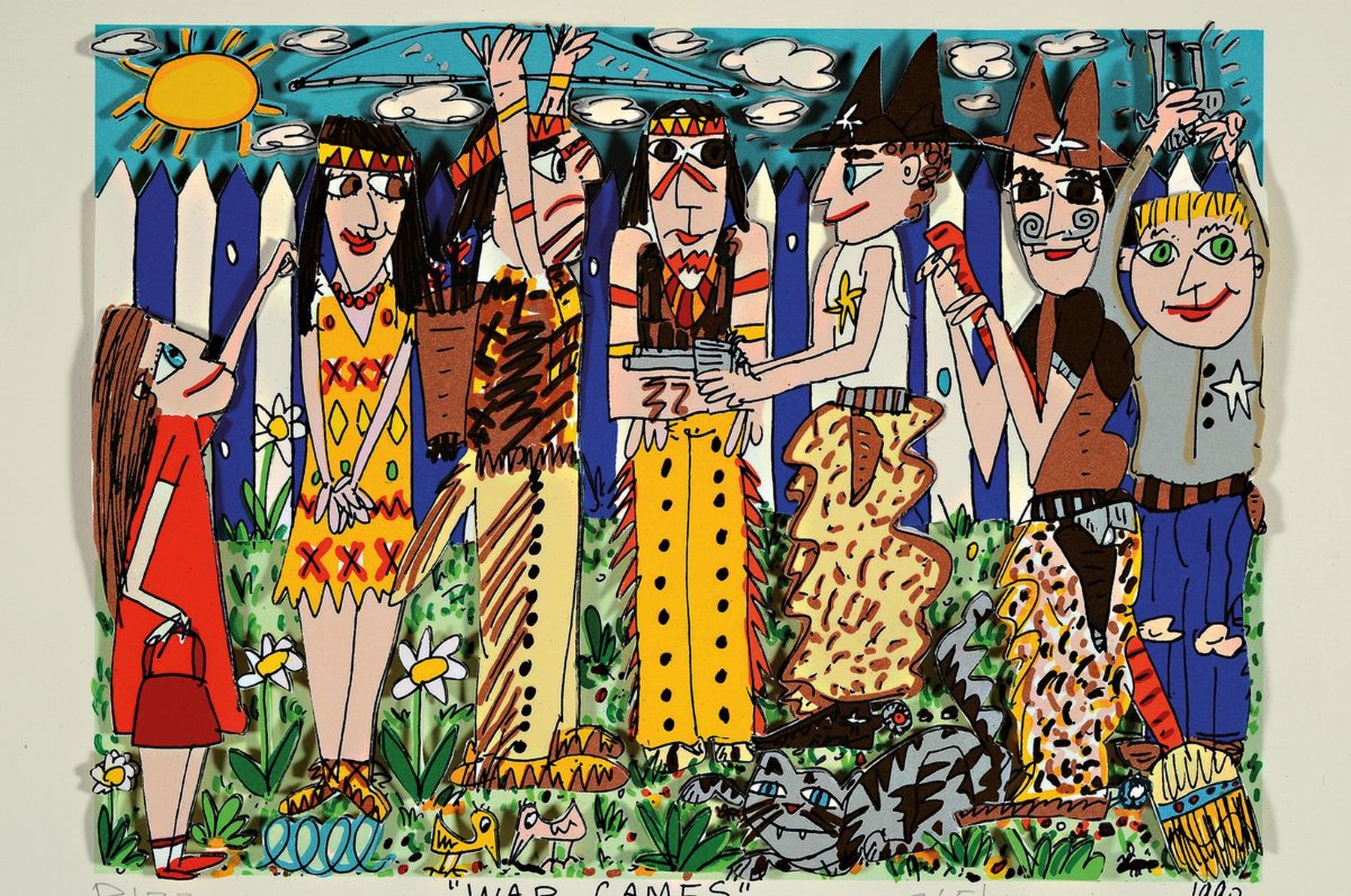 Detail k: James Rizzi, 1950-2011, 3D-Konstruktion, "war games", handsign., num. 265/350, dat. 1990, ca. 27,5x23,5 cm