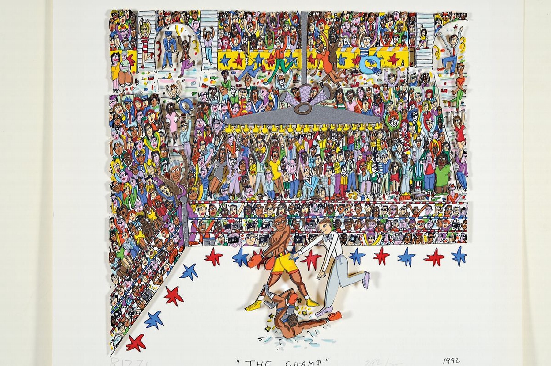 Detail k: James Rizzi, 1950-2011, 3D-Konstruktion, "The Champ", handsign., num. 292/350, dat. 1992, ca. 28,5x30 cm