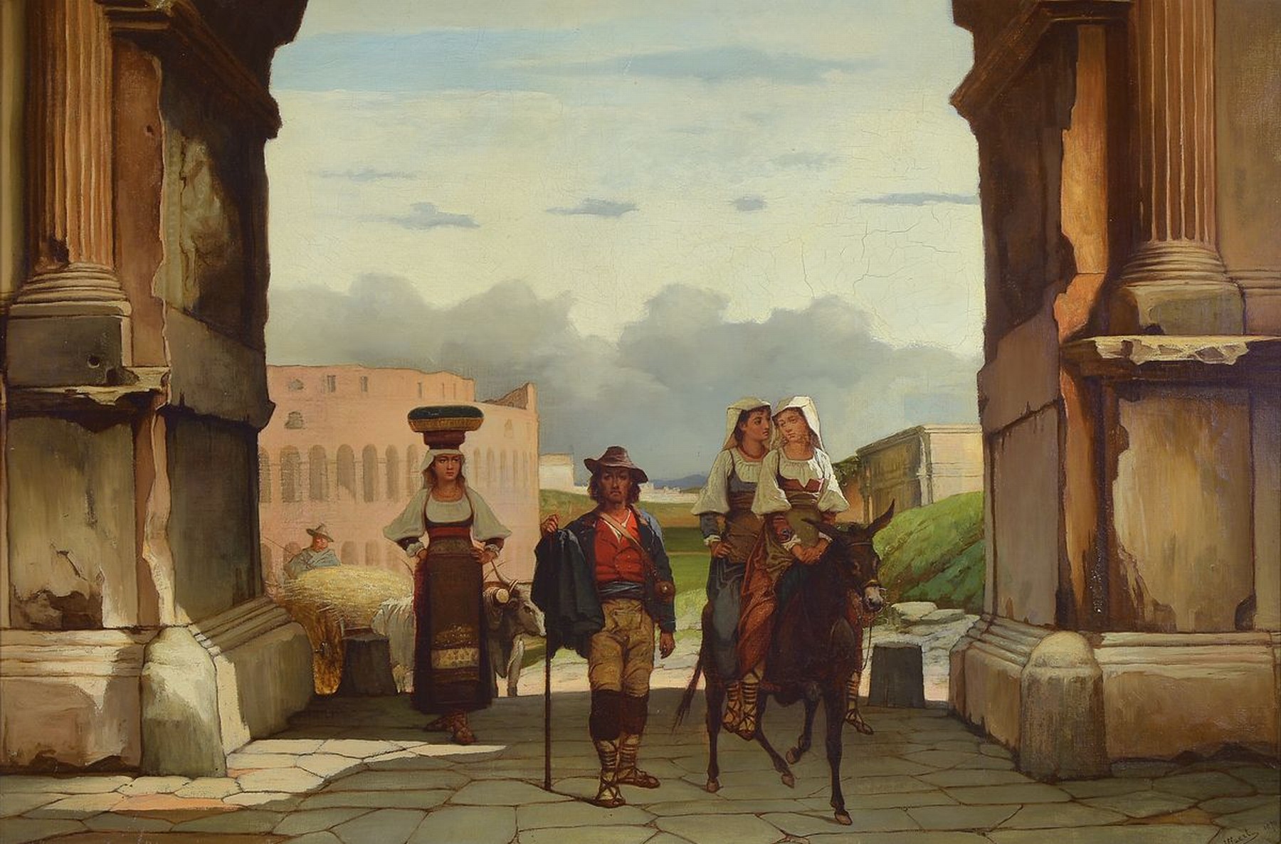 Adrianus Wulffaert, 1804 Goes (Holland) - 1873 Gent, Studium in Brügge u. Paris, Mitglied der Akademie Gent, hier: Händler u. dessen Familie beim ...