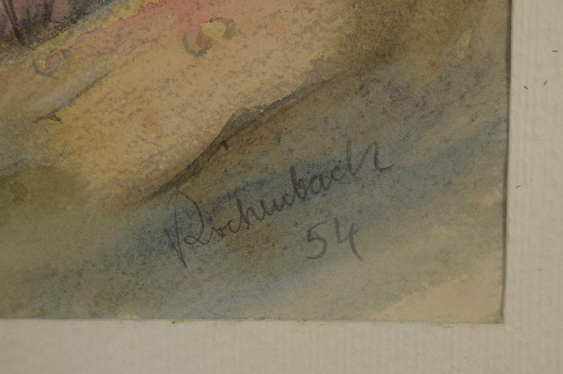 Detail a: Erich Rockenbach, 1911-1984 Ludwigshafen, Mitbegründer und späterer Vorsitzender der Künstlergemeinschaft "Der Anker", hier: Landschaft ...