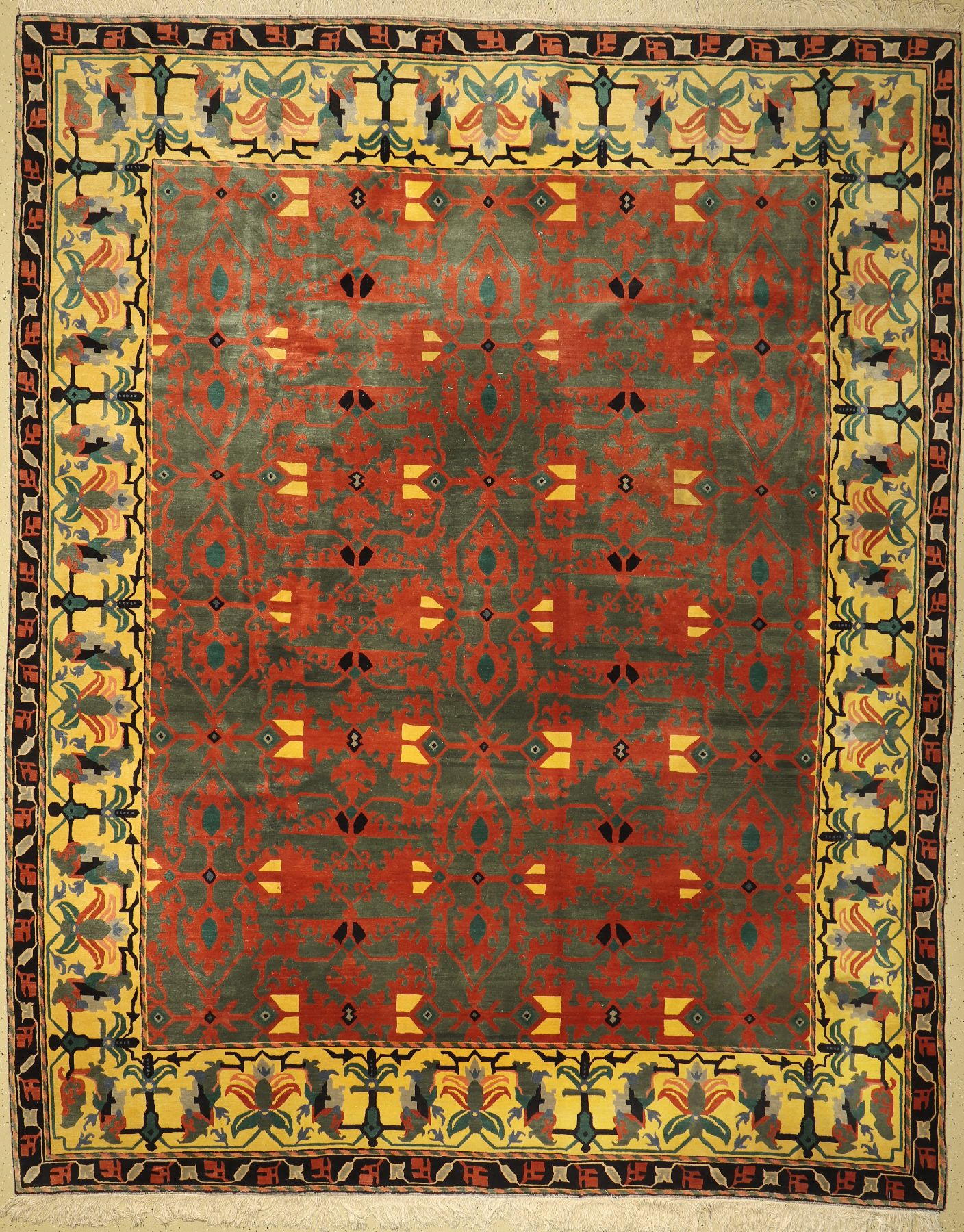 Lotto Teppich, Tibet, ca. 30 Jahre, Korkwolle, ca. 336 x 270 cm, EHZ: 2