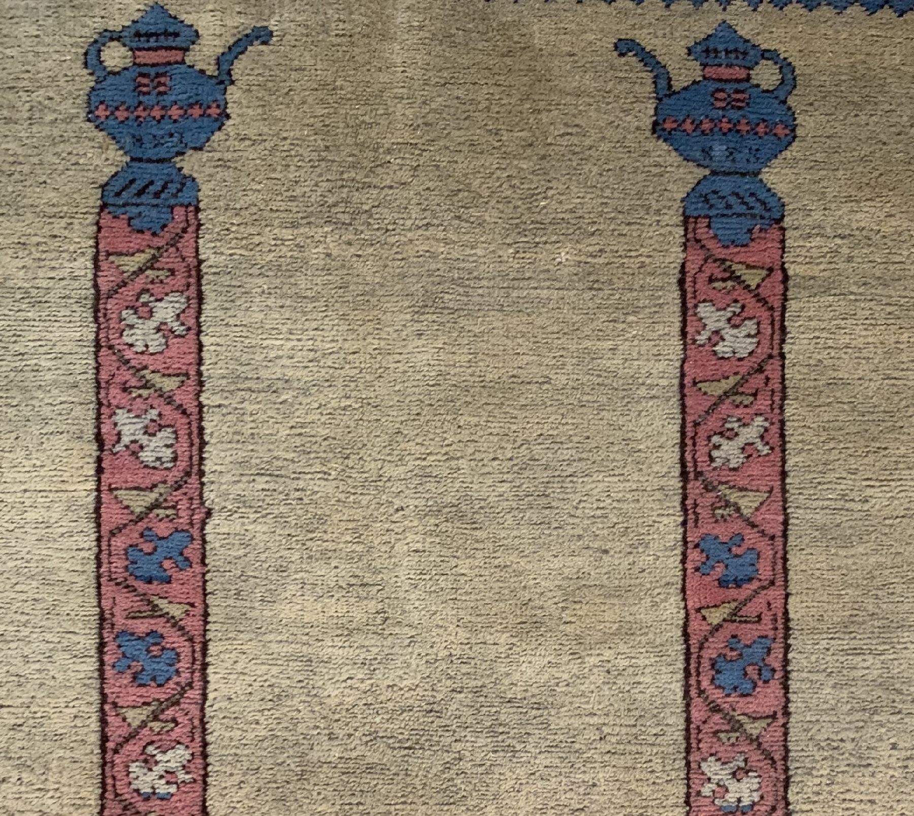 Detail c: Transylvanischer Tuduc, Rumänien, um 1930/1940, Wolle geknüpft auf Wolle, (vom Meisterfälscher Teodor Tuduc), EHZ: 2-3(Altersbedingt guter ...
