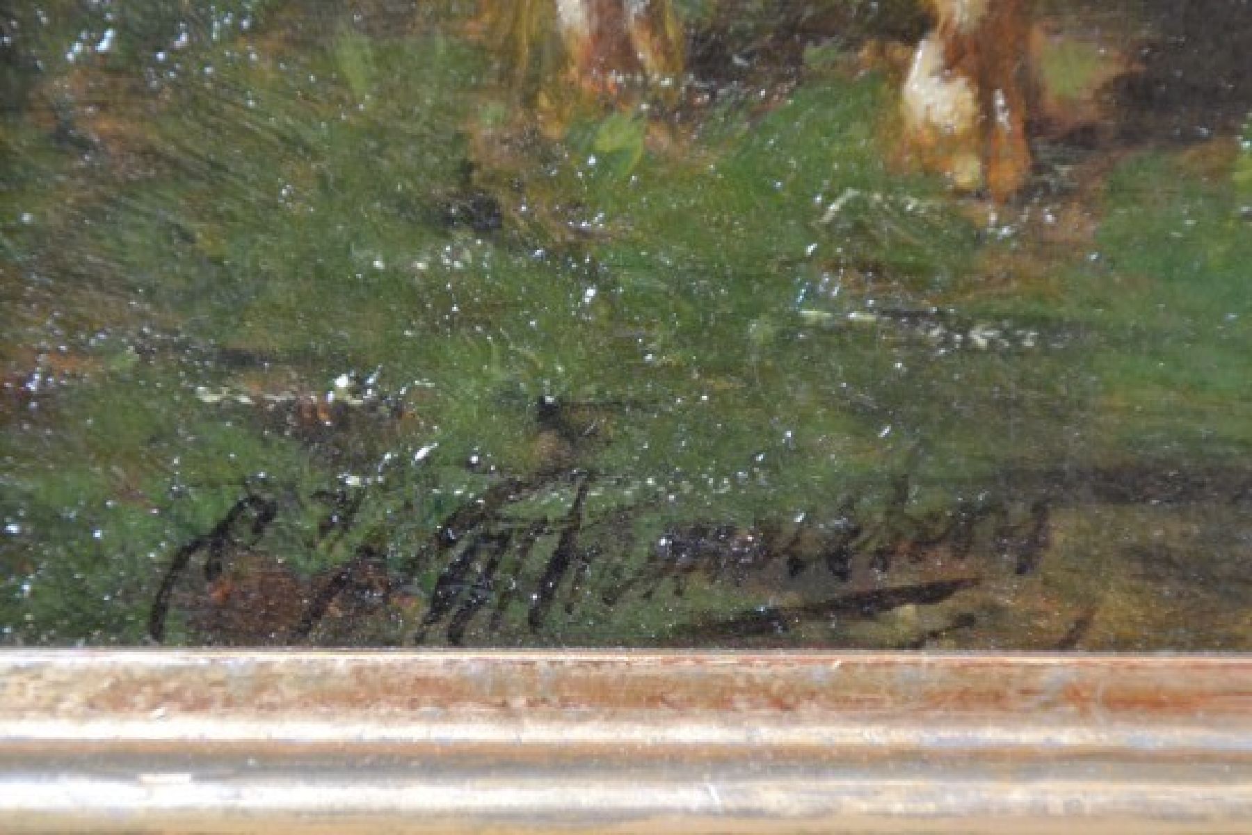 Detail c: Edouard Woutermaertens, 1819 Kortrijk (Belgien) - 1897 ebenda, belgischer Tiermaler, Schüler von Louis Robbe (1806-1887), zwei Schafe im hohen Gras, ...