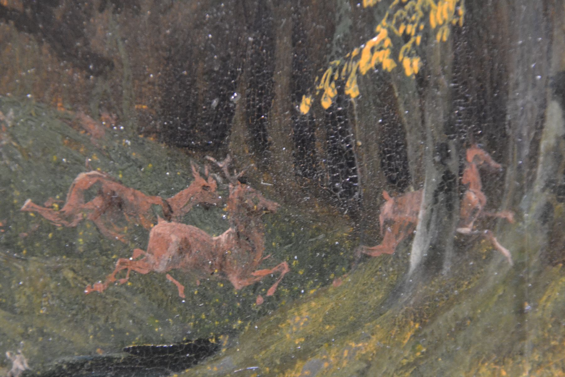 Detail g: Rudolf Volmar, 1804 Bern - 1846 Besancon, Schüler des Vaters Georg Volmar, hier: Wasserlauf wohl des Gießbachs im Berner Oberland, umgebender Wald ...
