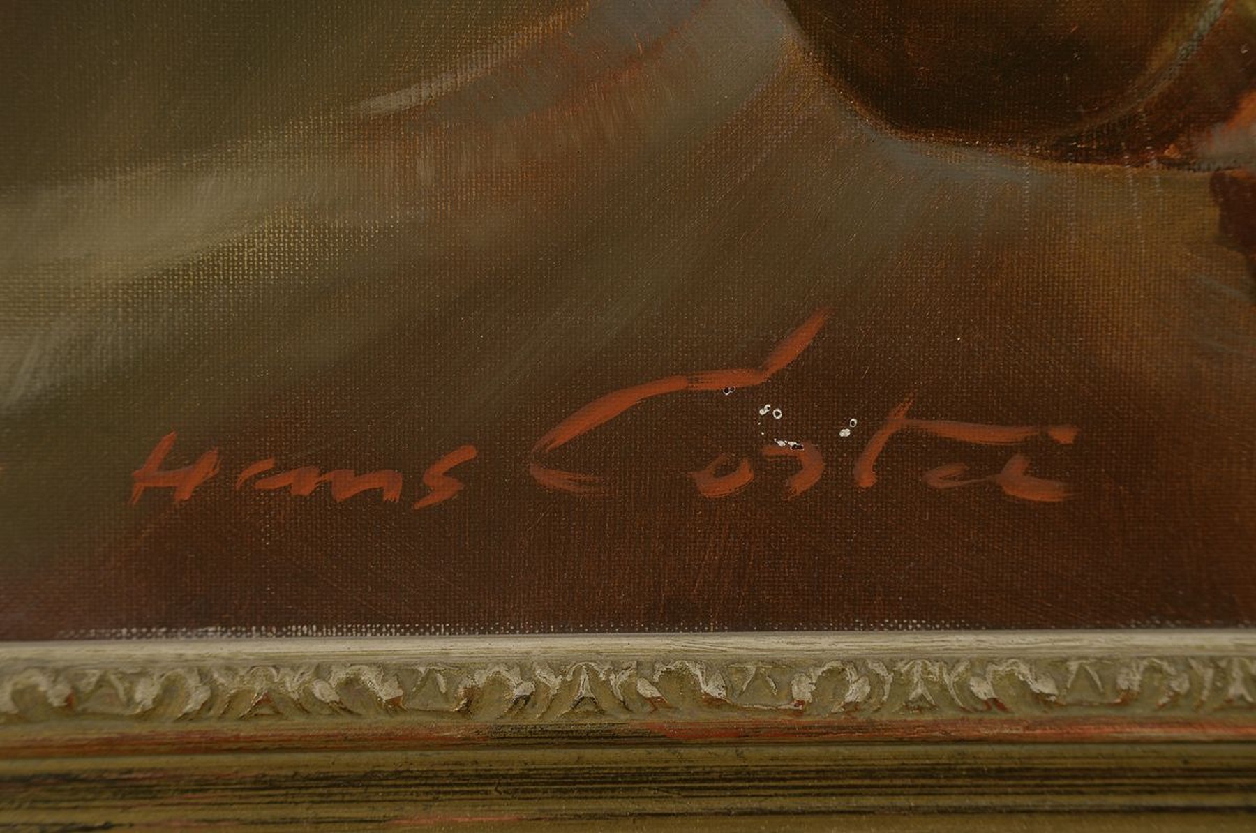 Detail a: Hans Cortes, Künstler des 20.Jh., Pferdebildnis, links unten signiert, Alterssp., ca. 50x40/67x58 cm