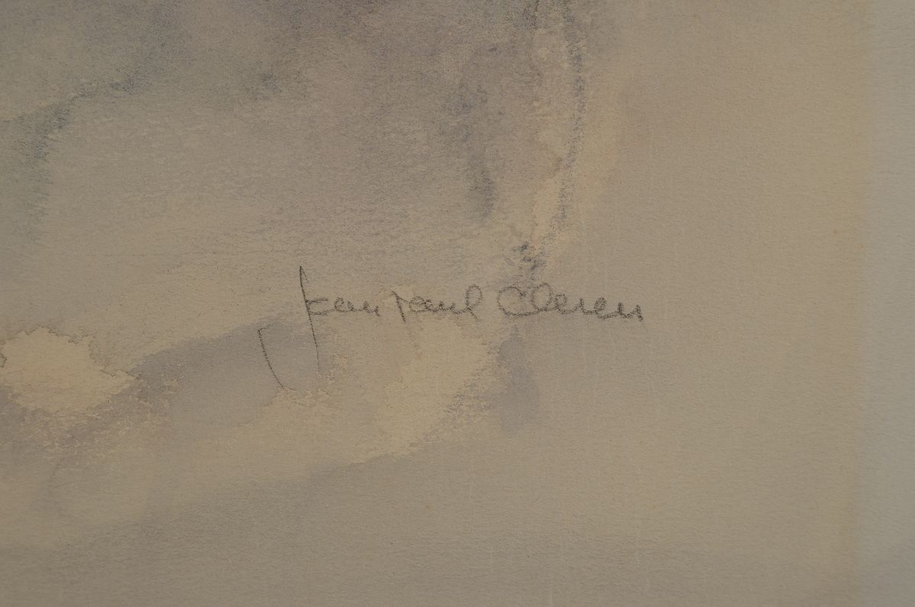 Detail a: Jean Paul Cleren, geb. 1940, Visage bleu, Aquarell/Papier/Karton, re. u. signiert, leichte Alters- und Gebr.spuren, teilweise l. gebräunt, ca. 41 x ...