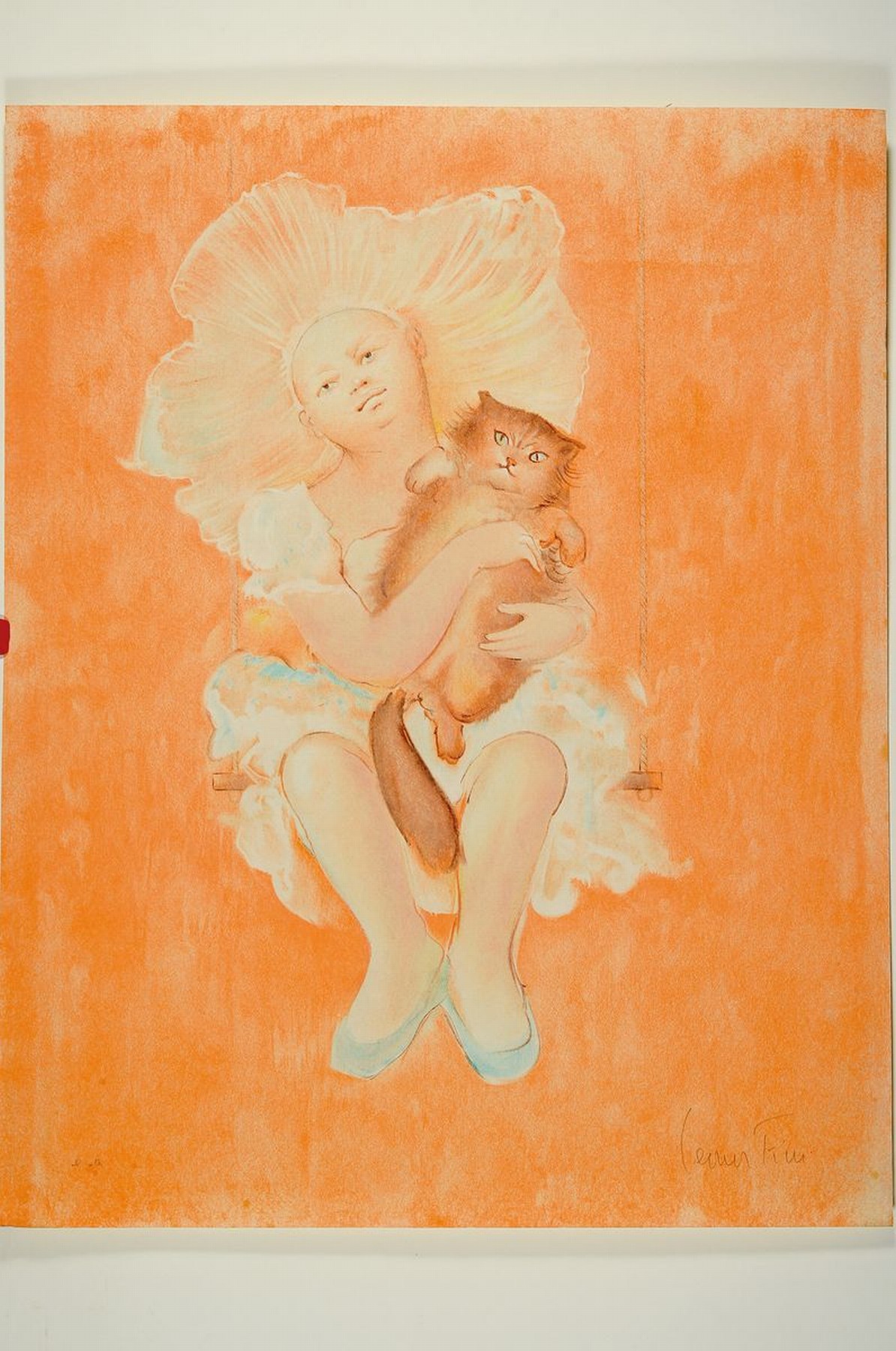 Detail k: Leonor Fini, 1907 - 1996, drei Farblithographien, versch. Darstellungen, Frau mit Katze, stil. Sphinx und liegende Frau, alle handsigniert, z.T. ...