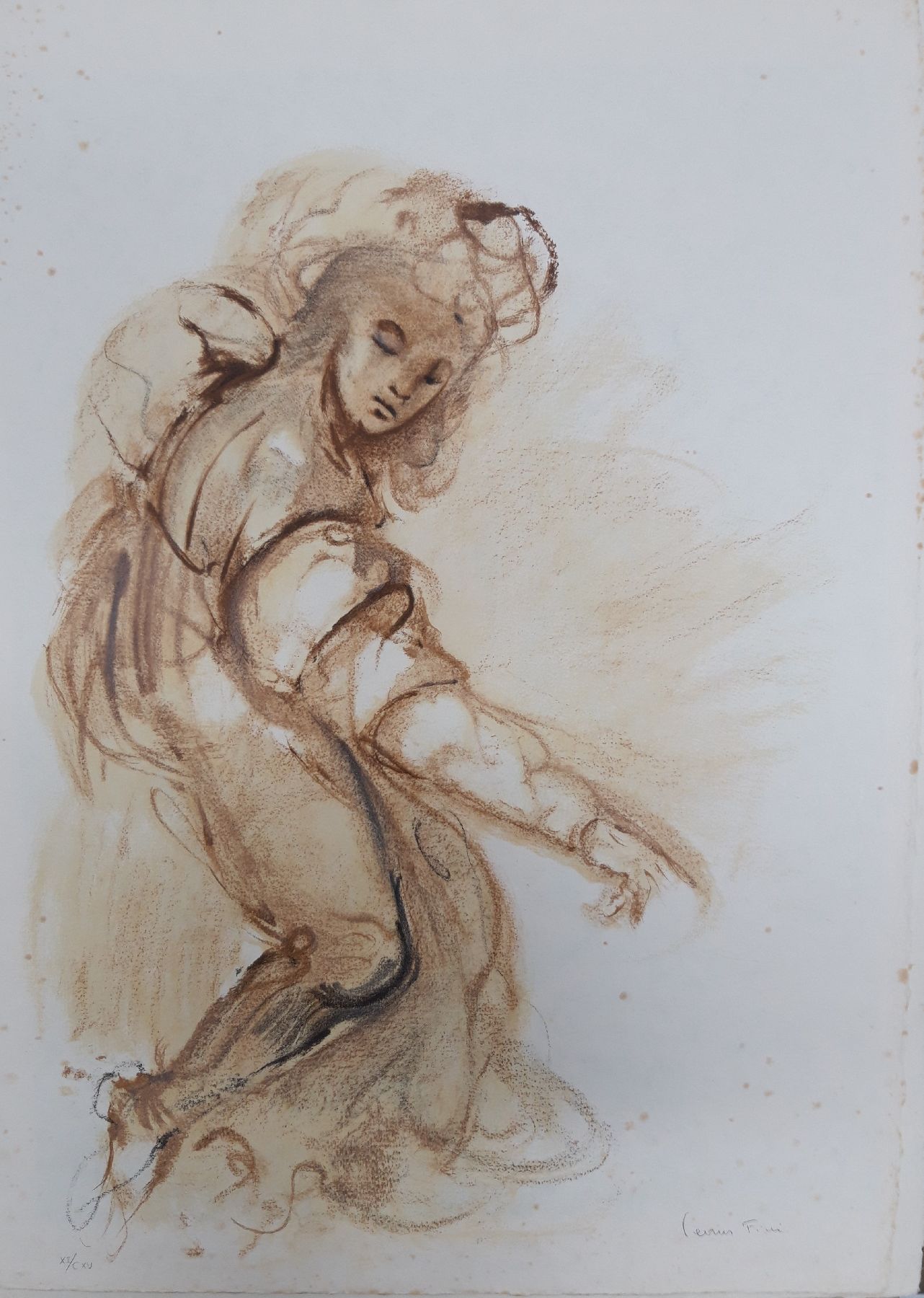 Detail c: 9 meist Surrealistische Grafiken, u.a. LeonorFini, Sphinx und liegende Frau; Jean Paul Cleren: Der Kuss, Frauenakt, Männerakt; 4 Grafiken ...