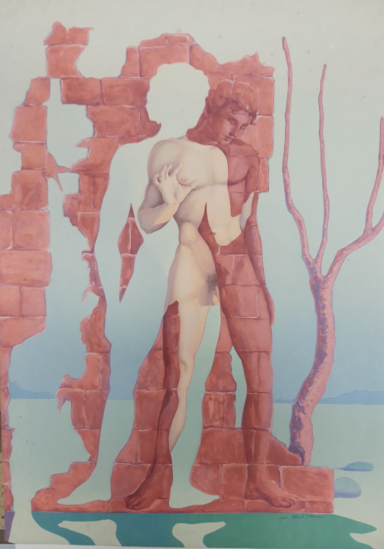 Detail e: 9 meist Surrealistische Grafiken, u.a. LeonorFini, Sphinx und liegende Frau; Jean Paul Cleren: Der Kuss, Frauenakt, Männerakt; 4 Grafiken ...