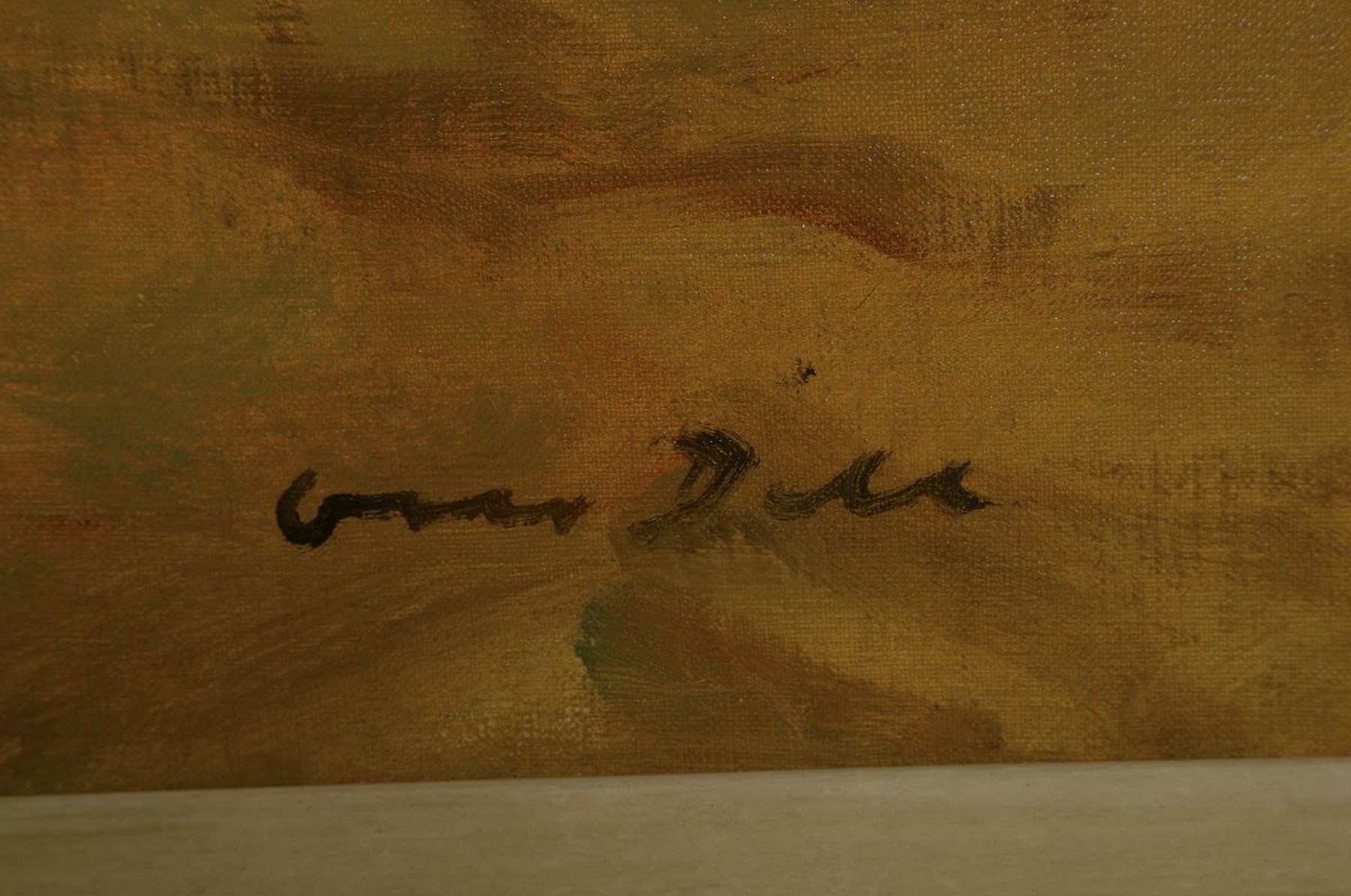 Detail a: Otto Dill, 1884 Neustadt - 1957 Bad Dürkheim,, "belebter Strand am Meer", mit schweren Pferden und Kutsche am Strand, lebendige und ...