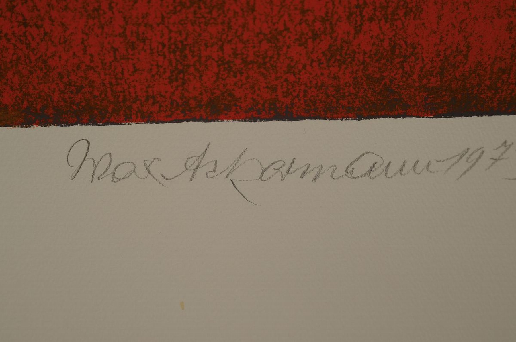 Detail a: Max Ackermann, 1887-1975, Farblithographie, handsigniert und dat. 1973, ca. 45x35cm, Blattgr. ca. 70x50cm