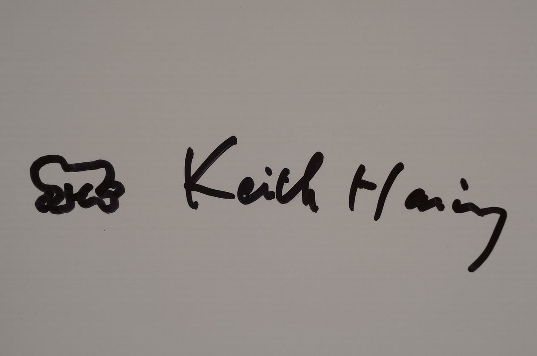 Detail a: Keith Haring, 1958-1990, Knokke 87, Poster, handsigniert und mit kleiner Baby- Zeichnung versehen, Blattgr. ca. 72x52cm