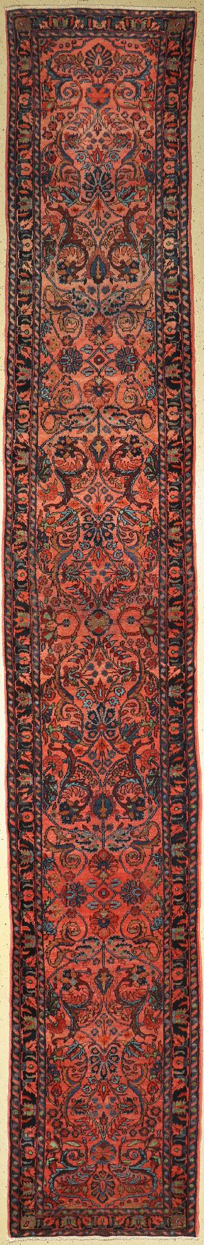 Antiker Lilian, Persien, um 1910, Wolle geknüpft auf Baumwolle, ca. 505 x 78 cm, EHZ: 2(guter Zustand).
