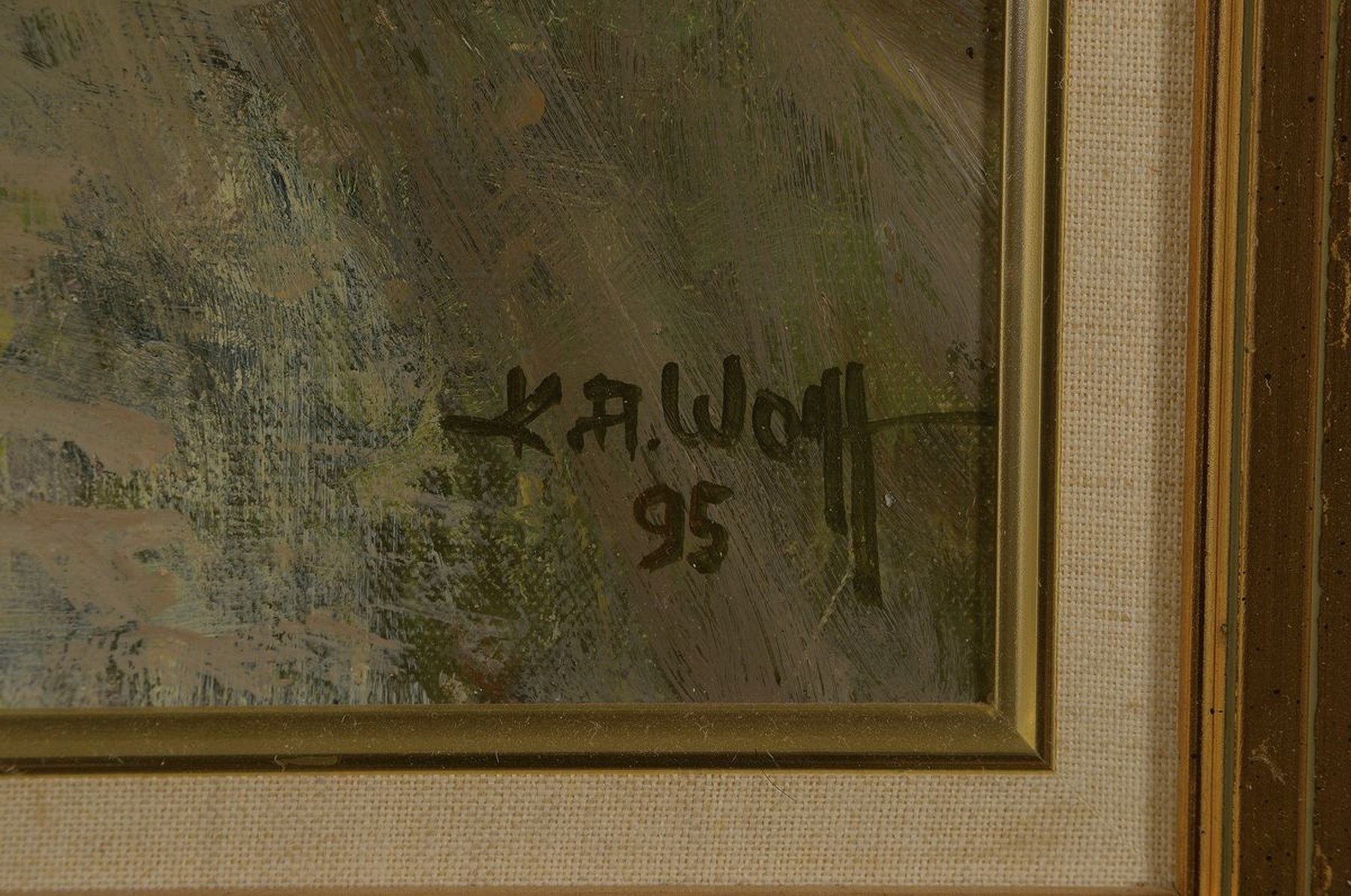 Detail a: Karl August Wolff, geb. 1938 Ludwigshafen am Rhein, lebt und arbeitet in Offenbach a.d. Queich, Rhodt-Pfälzer Dorfstrasse, so rückseitig betitelt, ...
