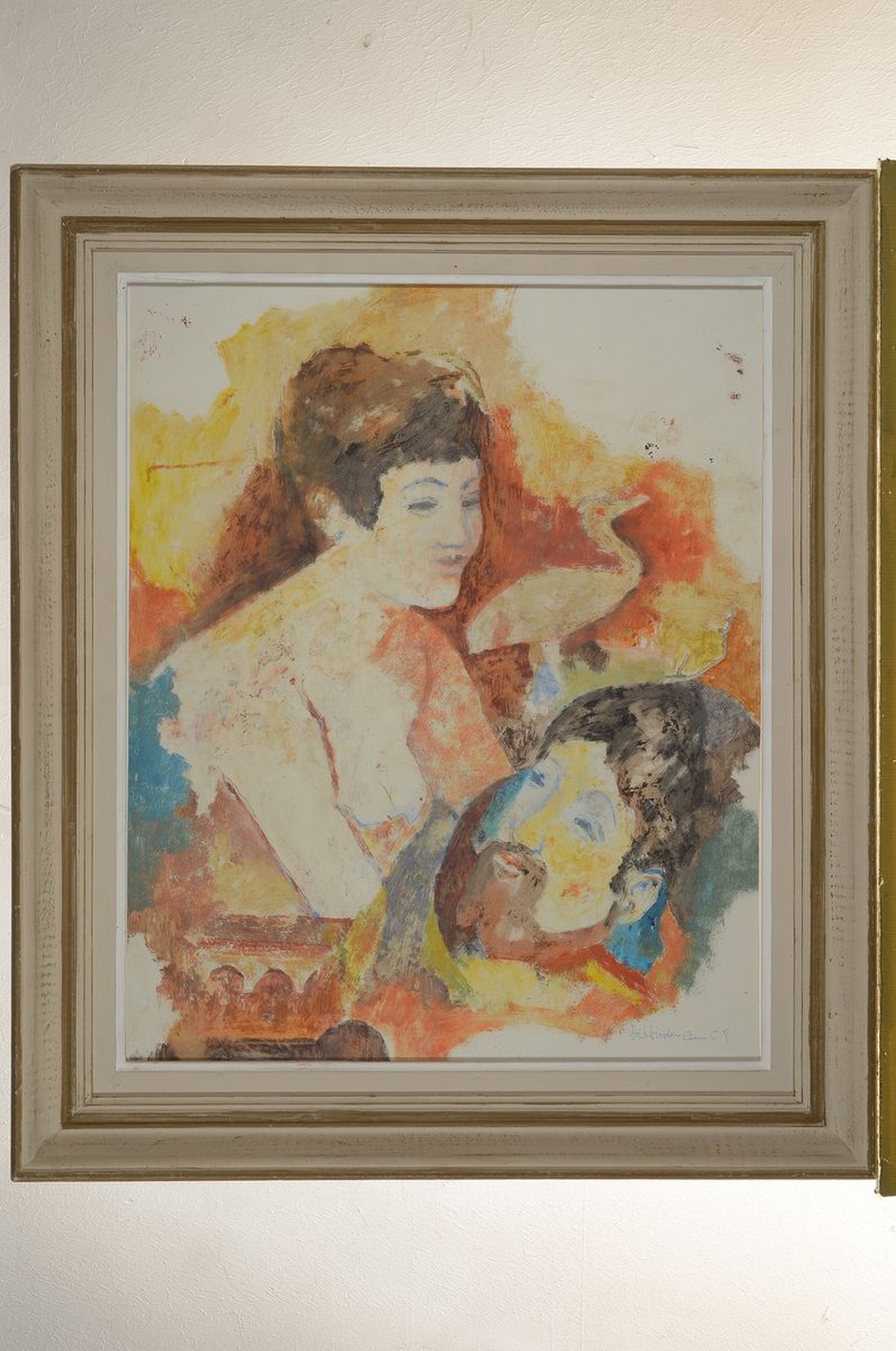 Detail k: Fritz Wiedemann, 1920-1987 Landau, figurale Komposition, Gouache auf Papier, rechts unten signiert und dat. 68, ca. 60x50cm, R. ca. 76x65cm