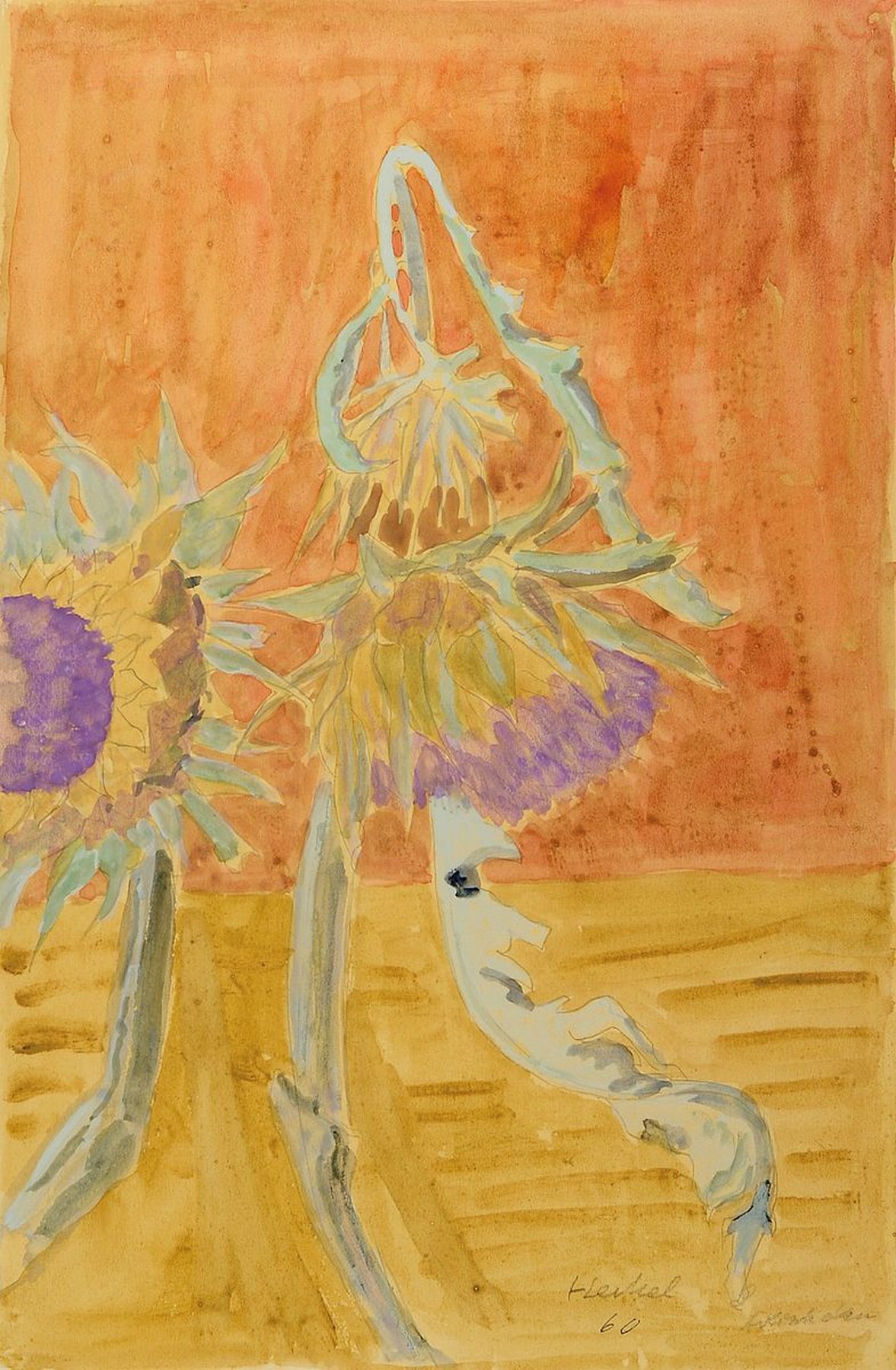 Erich Heckel, 1883 - 1970, Aquarell auf chamoisfarbenem Velin, betitelt "Artischocken", re. u. handsigniert und datiert (19)60, ...