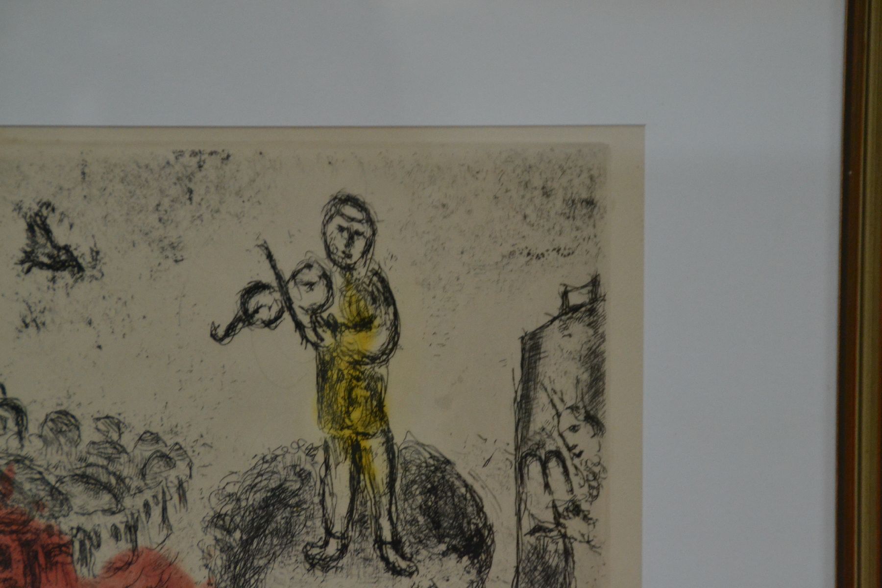 Detail c: Marc Chagall, 1887-1985, Farbradierung aus Songs von 1981, ca. 31x24cm , PP, u.Gl., R. ca. 53x43cm