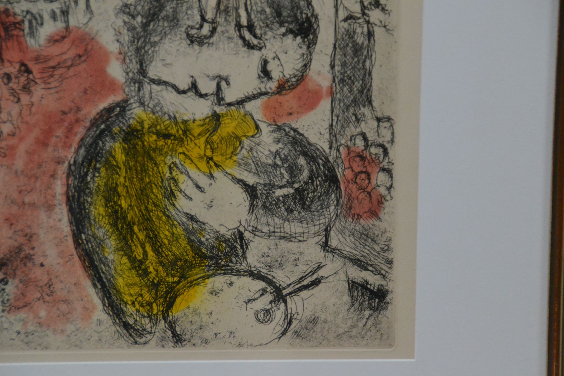 Detail e: Marc Chagall, 1887-1985, Farbradierung aus Songs von 1981, ca. 31x24cm , PP, u.Gl., R. ca. 53x43cm