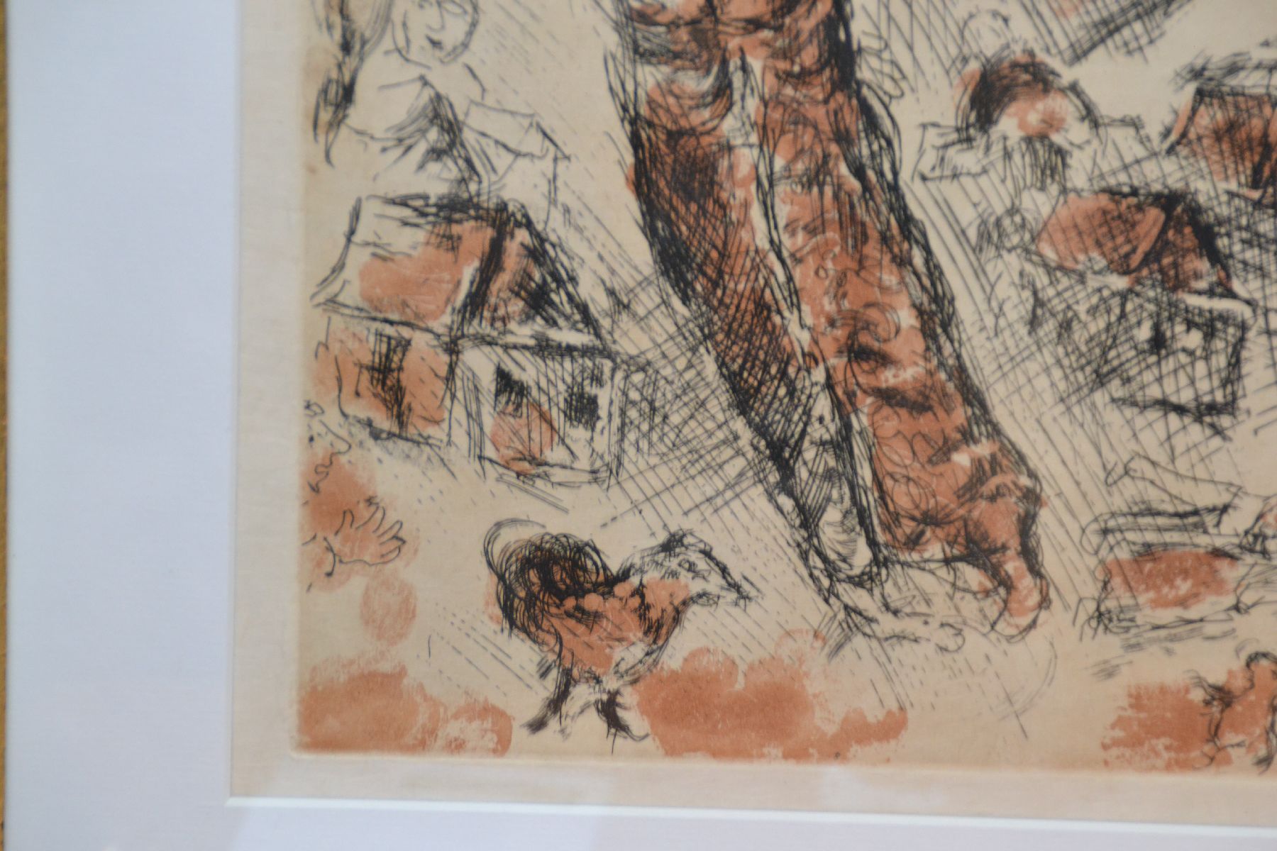 Detail d: Marc Chagall, 1887-1985, Farbradierung aus Songs von 1981, ca. 31x24cm , PP, u.Gl., R. ca. 53x43cm