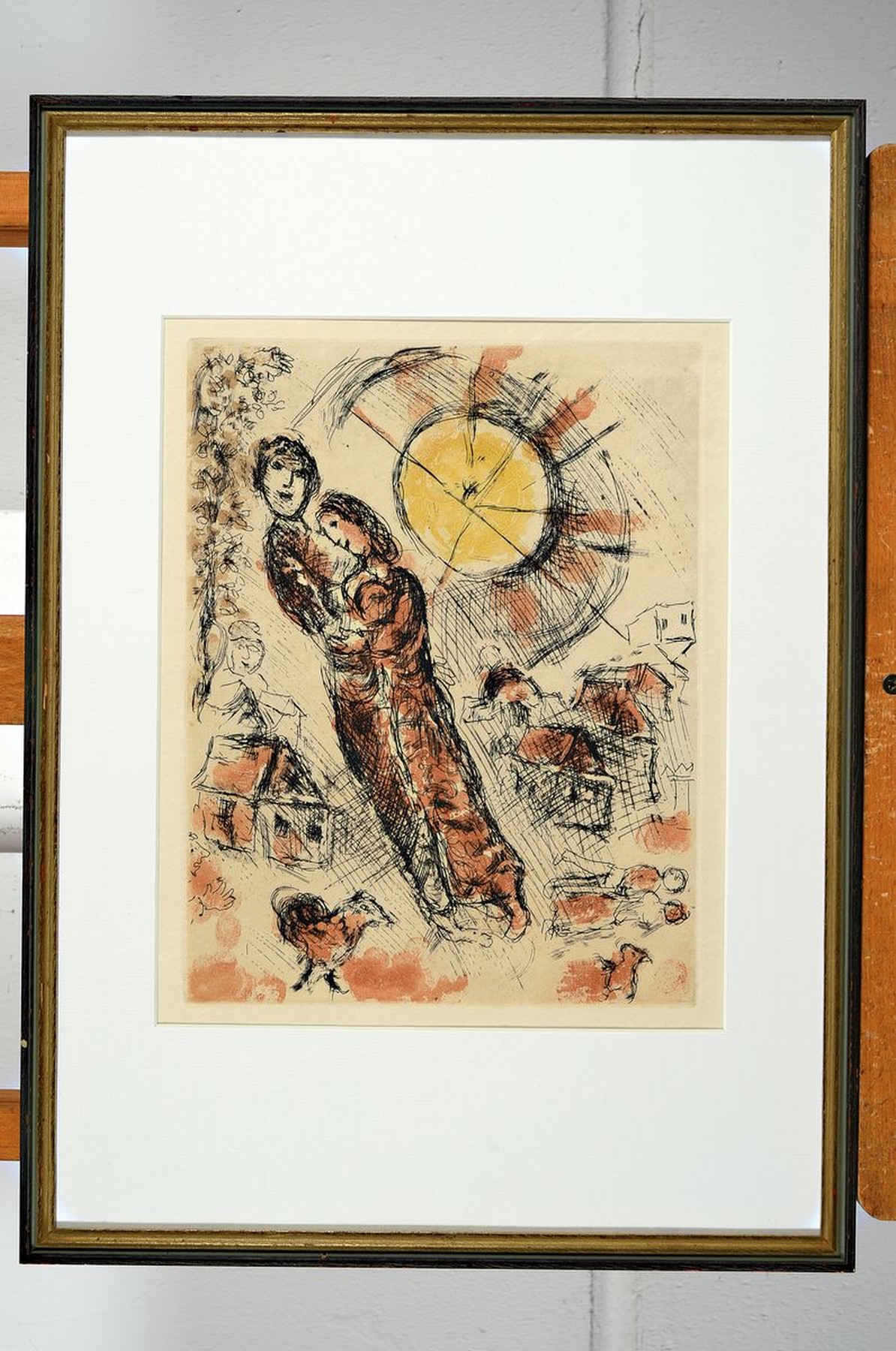 Detail k: Marc Chagall, 1887-1985, Farbradierung aus Songs von 1981, ca. 31x24cm , PP, u.Gl., R. ca. 53x43cm