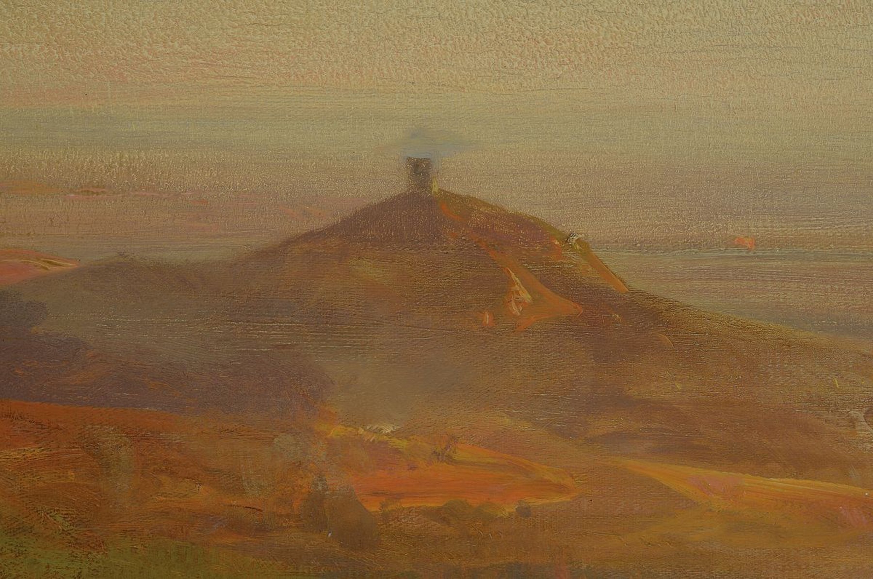 Detail c: Oswald Achenbach, 1827 Düsseldorf - 1905 ebenda, 1835-41 Studium an der Düsseldorfer Kunstakademie, Abendstimmung in den Albaner Bergen um 1890, ...