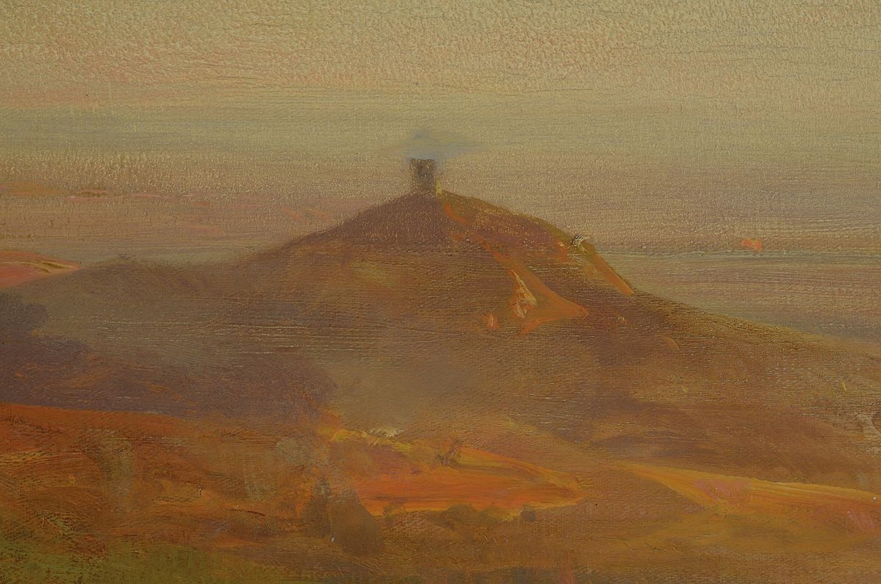 Detail n: Oswald Achenbach, 1827 Düsseldorf - 1905 ebenda, 1835-41 Studium an der Düsseldorfer Kunstakademie, Abendstimmung in den Albaner Bergen um 1890, ...