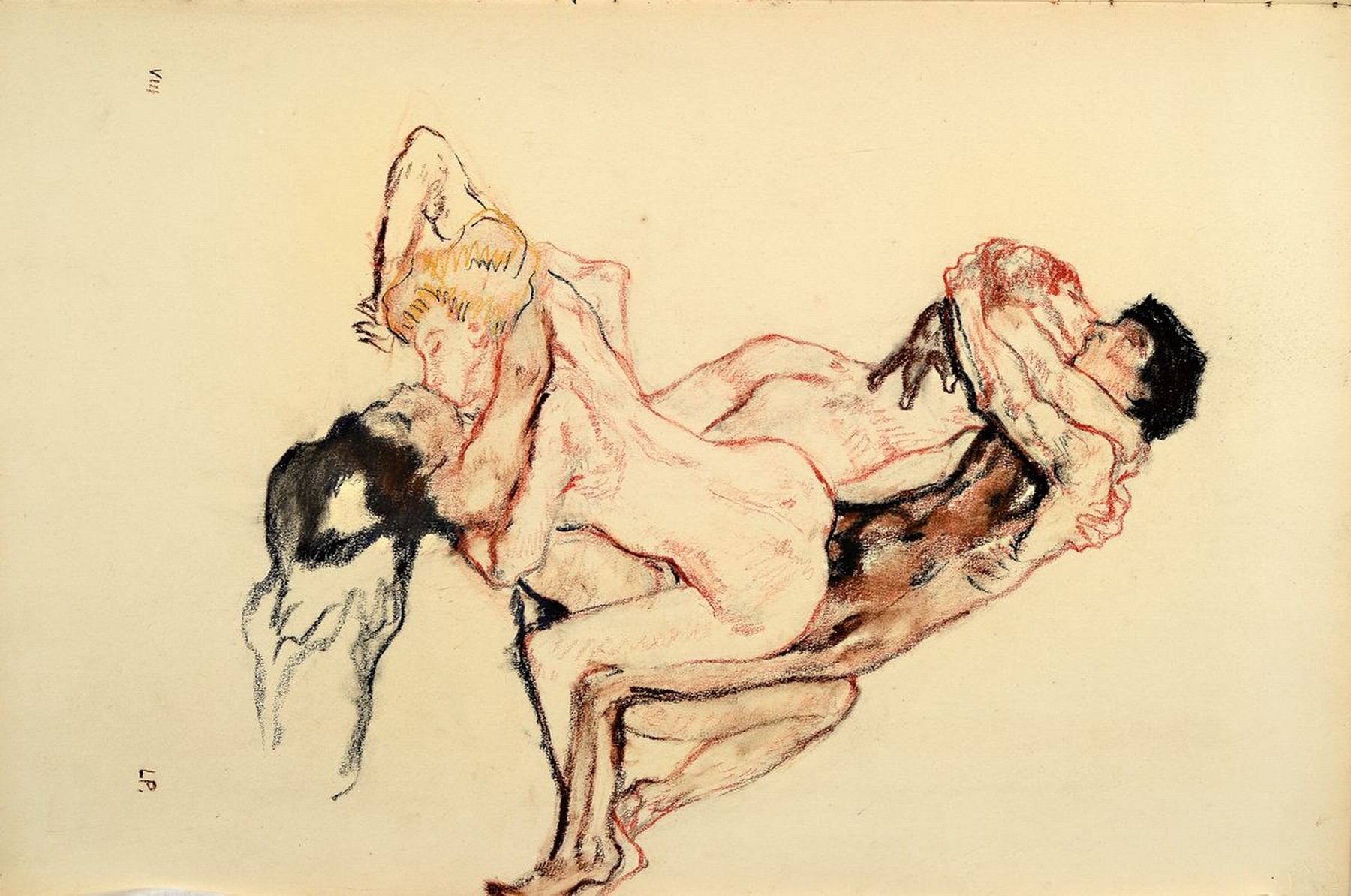 Detail b: Leo Putz, 1869 - 1940, 14 Original-Erotik-Zeichnungen, komplette Serie/Mappe mit handgeschriebenem Kommentar von Leo Putz, jeweils unten rechts ...