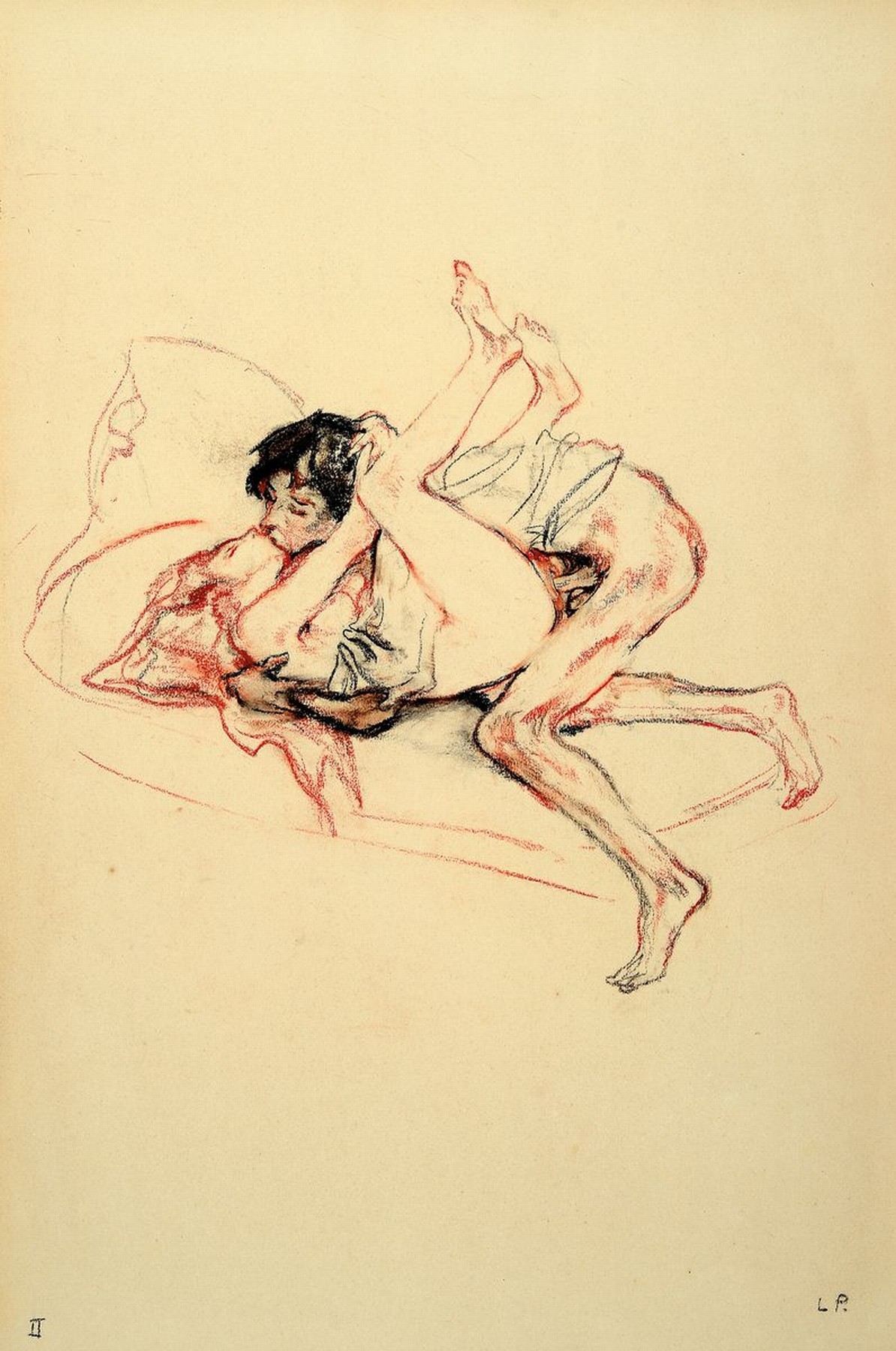 Detail h: Leo Putz, 1869 - 1940, 14 Original-Erotik-Zeichnungen, komplette Serie/Mappe mit handgeschriebenem Kommentar von Leo Putz, jeweils unten rechts ...
