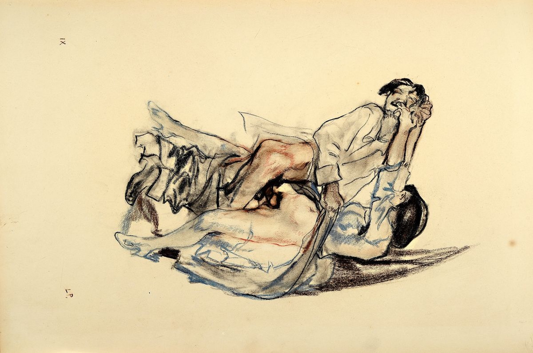 Detail m: Leo Putz, 1869 - 1940, 14 Original-Erotik-Zeichnungen, komplette Serie/Mappe mit handgeschriebenem Kommentar von Leo Putz, jeweils unten rechts ...