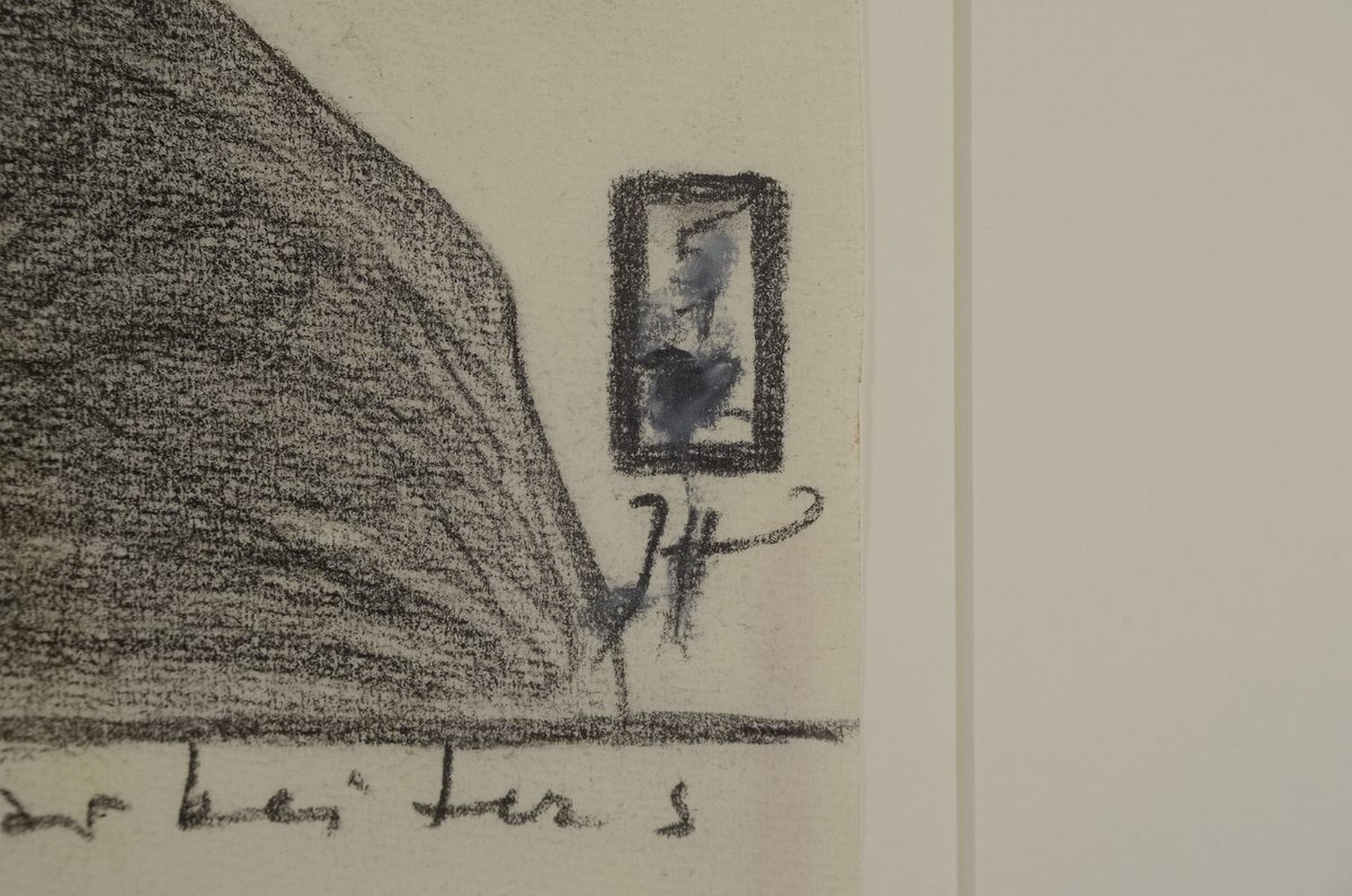 Detail a: Horst Janssen, 1929 - 1995, Farbkreide und Graphit auf feinem Büttenpapier, es handelt sich um eine Selbstporträt-Bleistiftzeichnung, die Horst ...