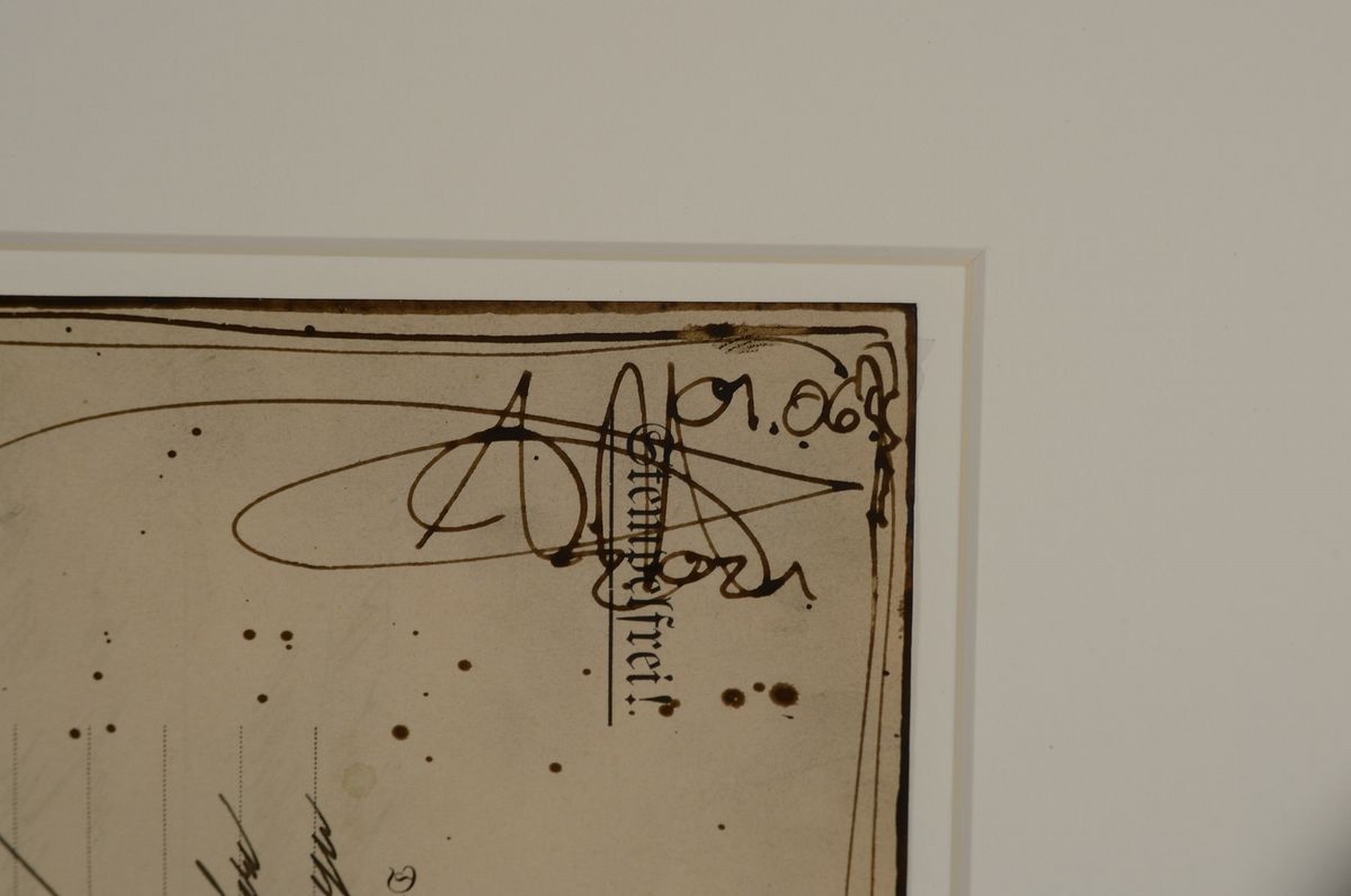 Detail a: Andreas Noßmann, geb. 1962, Federzeichnung, Aquarell und Farbstift auf antikem Papier, handsigniert, datiert, betitelt "Separee", ...