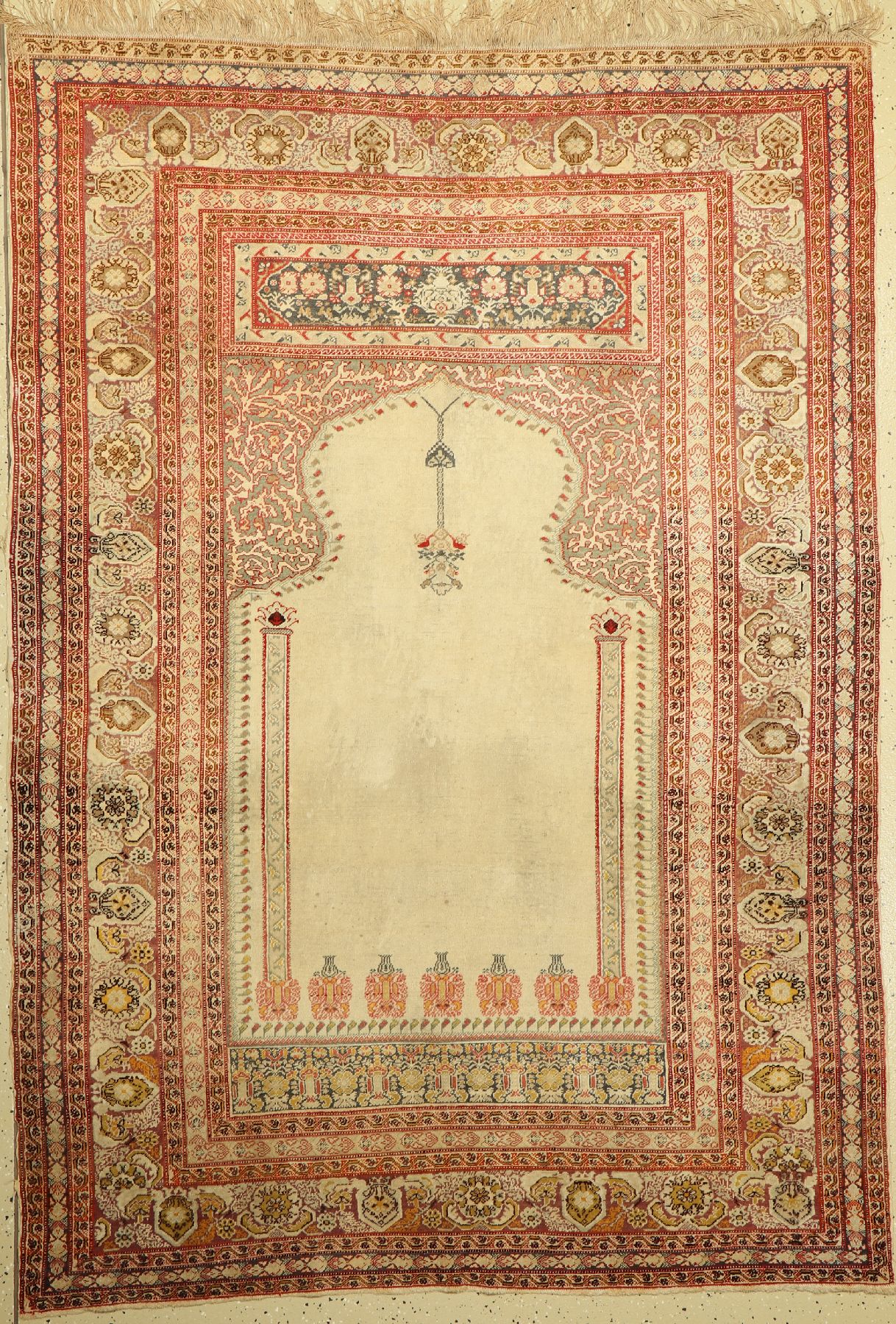 Antiker Panderma, Türkei, um 1900, Wolle geknüpft auf Baumwolle, ca. 208 x 145 cm, EHZ:4
