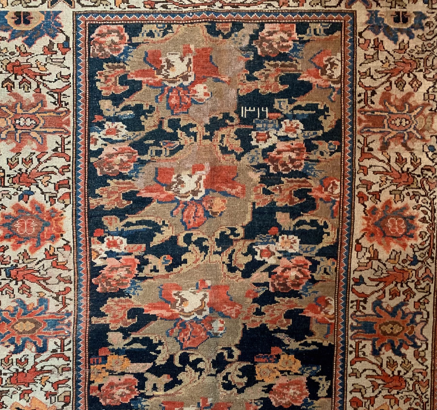 Detail a: Antiker Malayer, Persien, datiert 1314(1894), Wolle geknüpft auf Baumwolle, ca. 192 x 120 cm, EHZ: 3(gleichmäßig dünn)